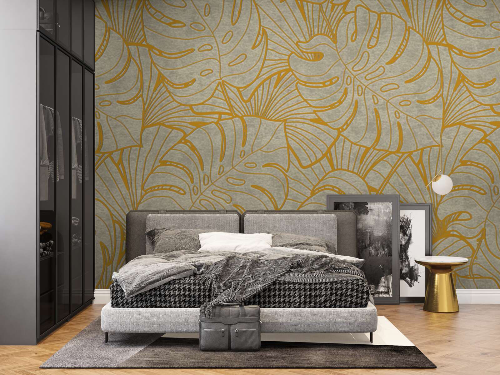 Фотошпалери обриси великого листя