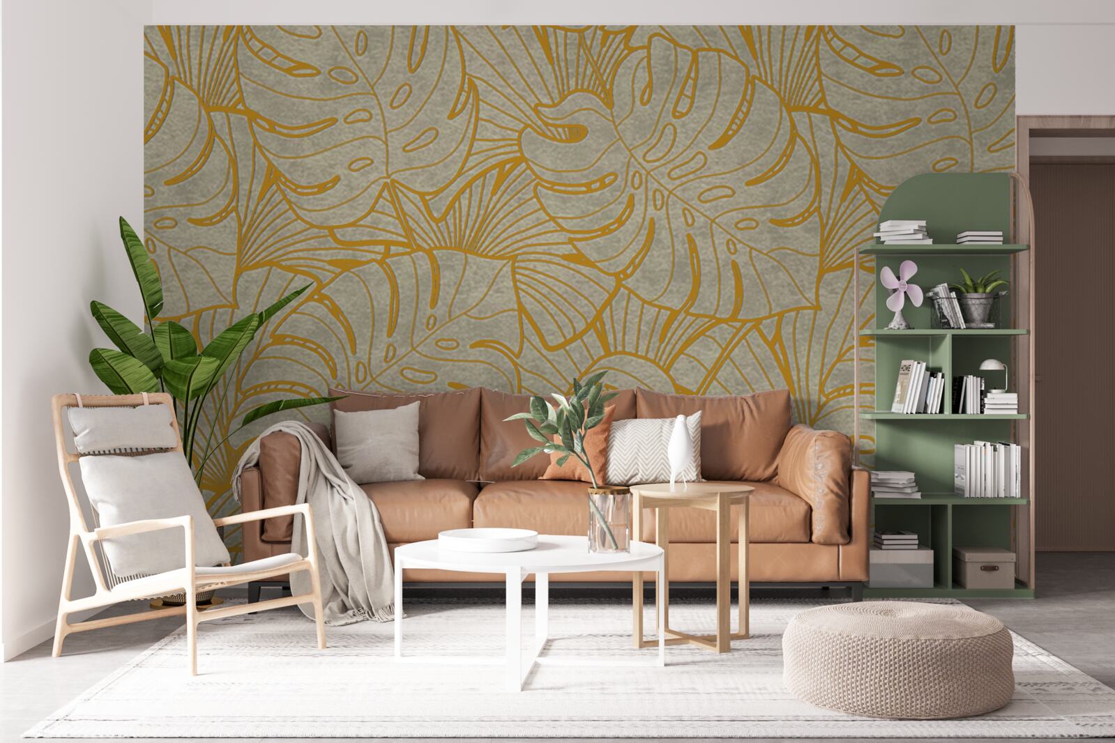 Фотошпалери обриси великого листя