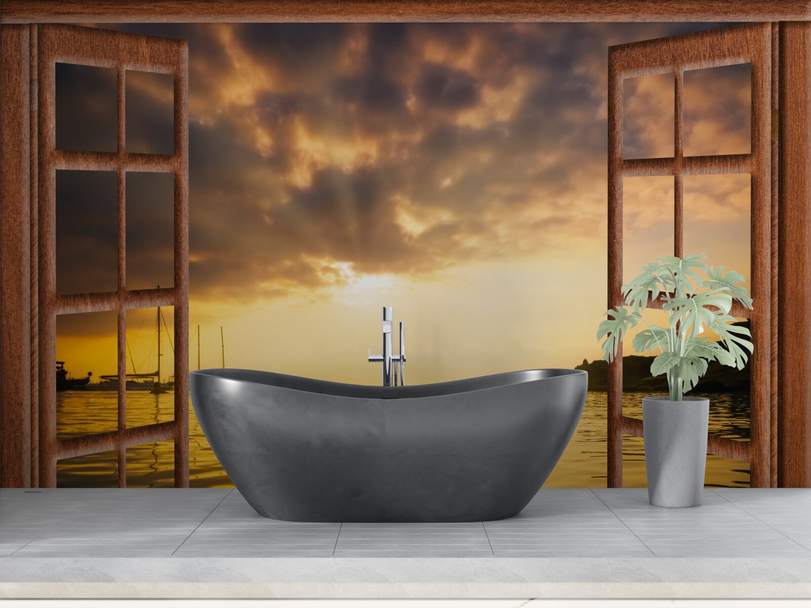 Фотошпалери чудовий краєвид за вікном