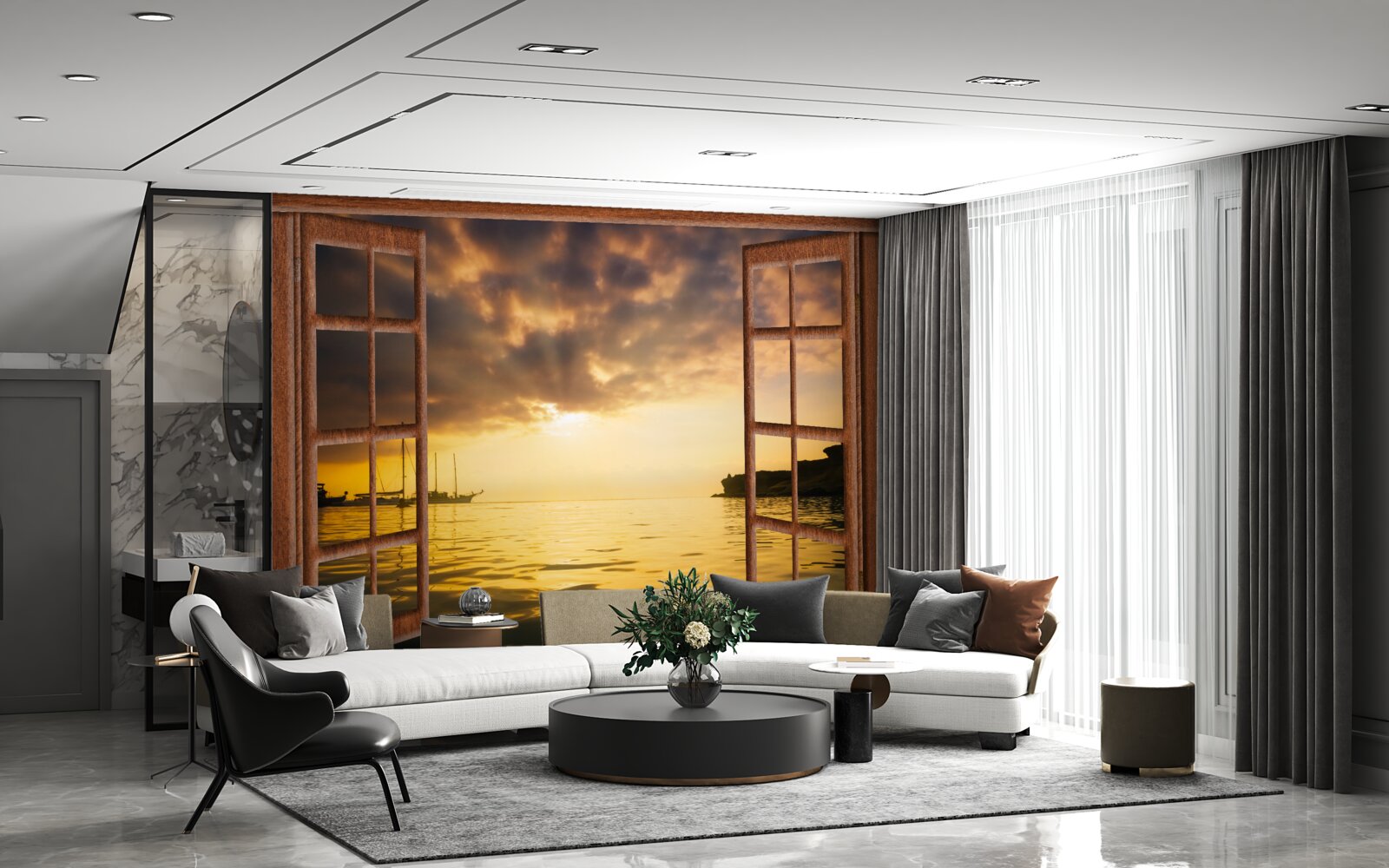 Фотошпалери чудовий краєвид за вікном