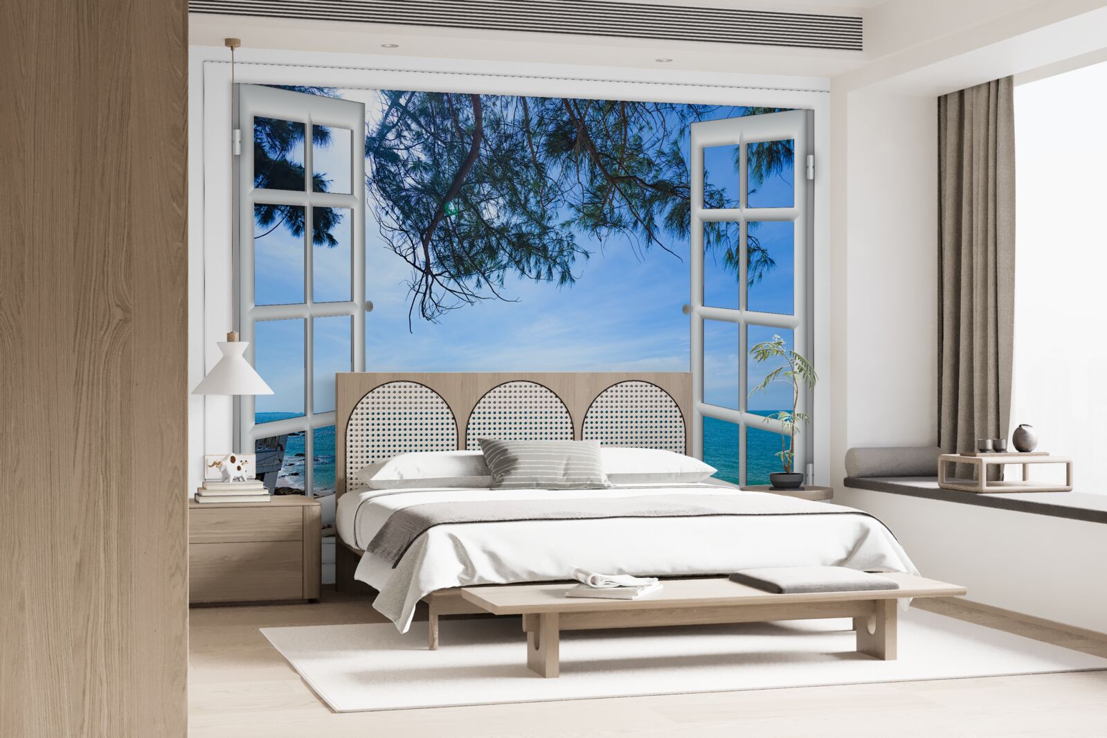 Фотошпалери вікно з видом на синє море