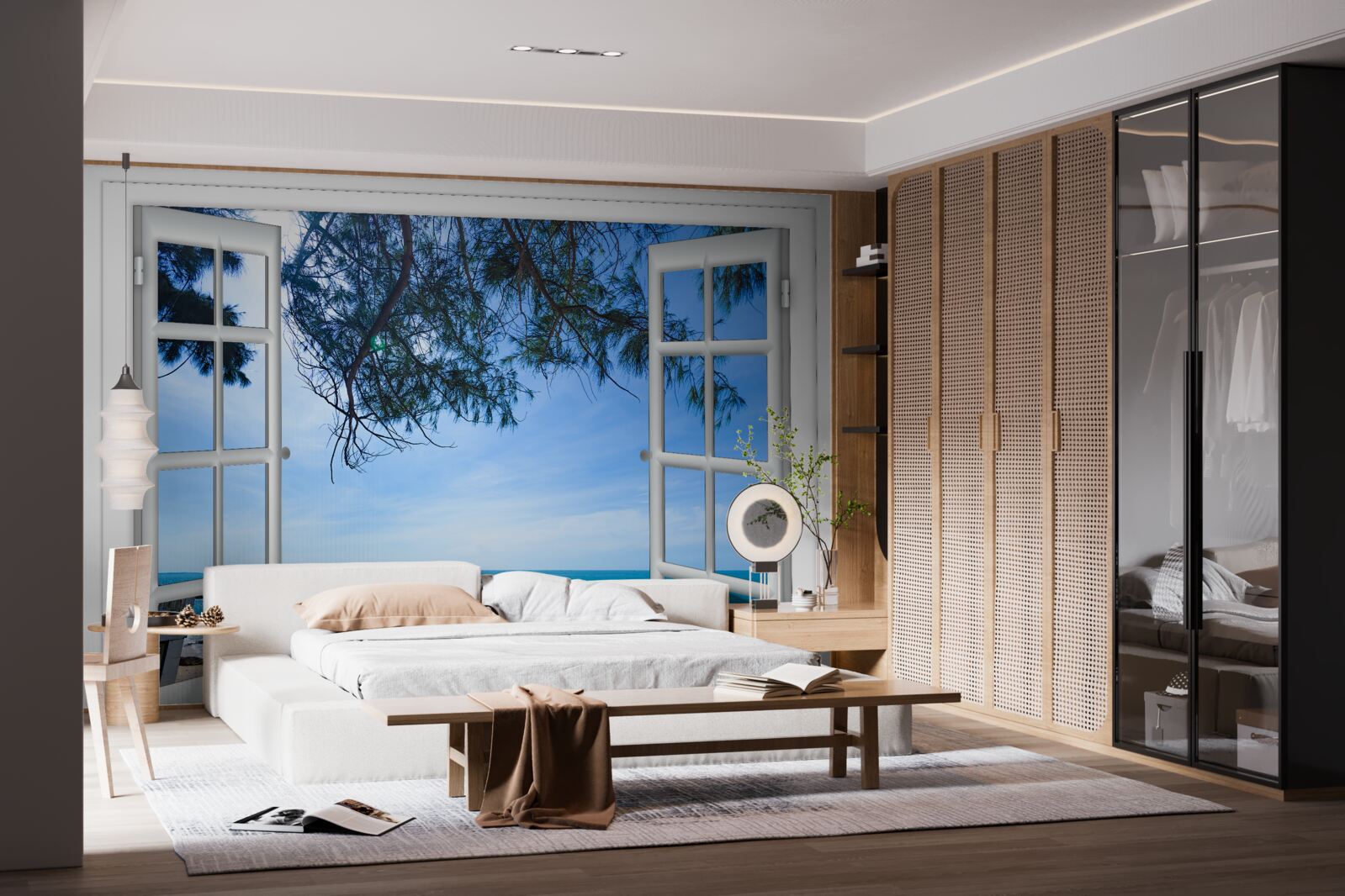 Фотошпалери вікно з видом на синє море