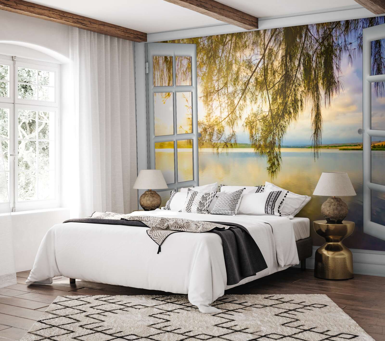 Фотошпалери вид на воду з вікна