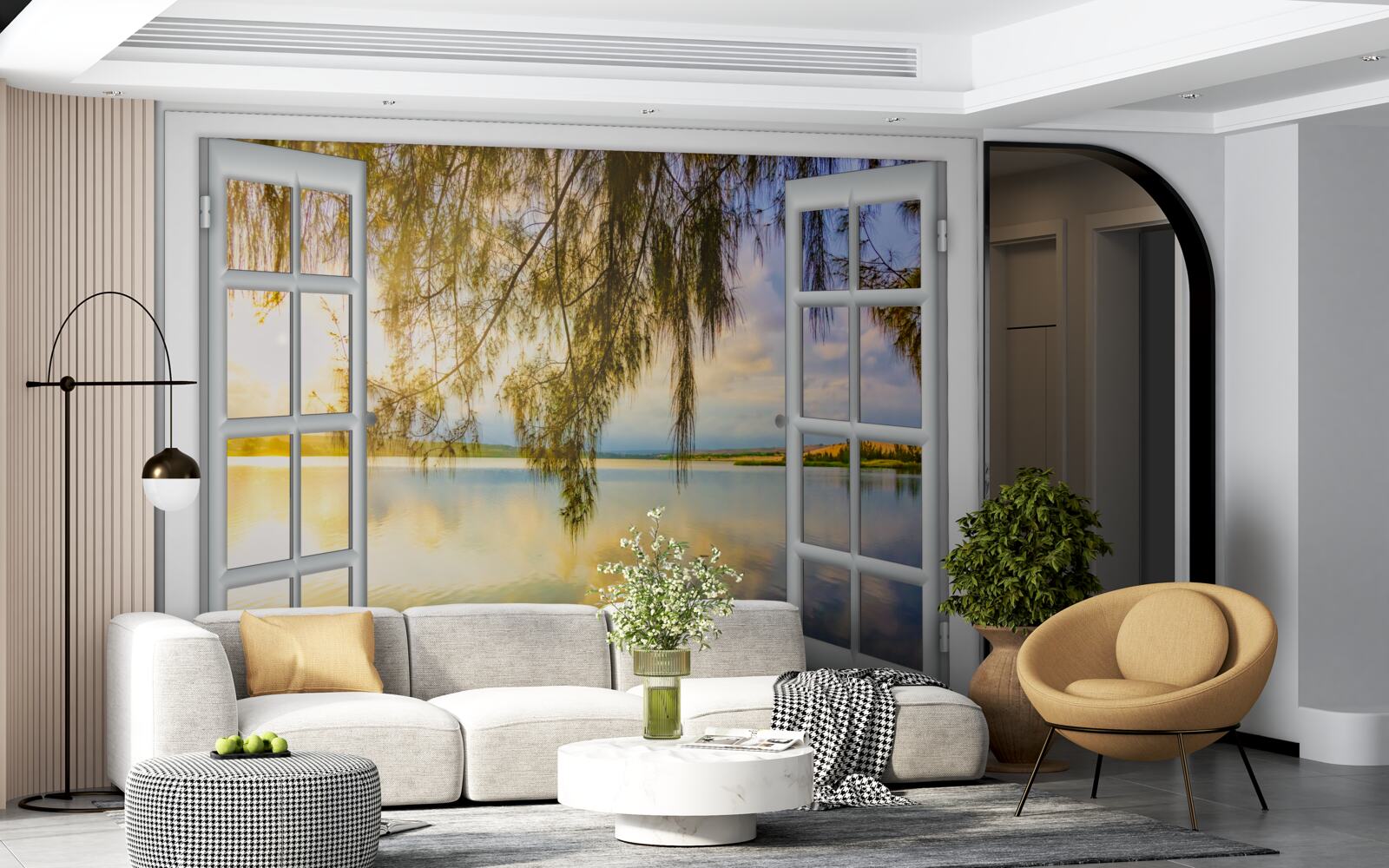 Фотошпалери вид на воду з вікна