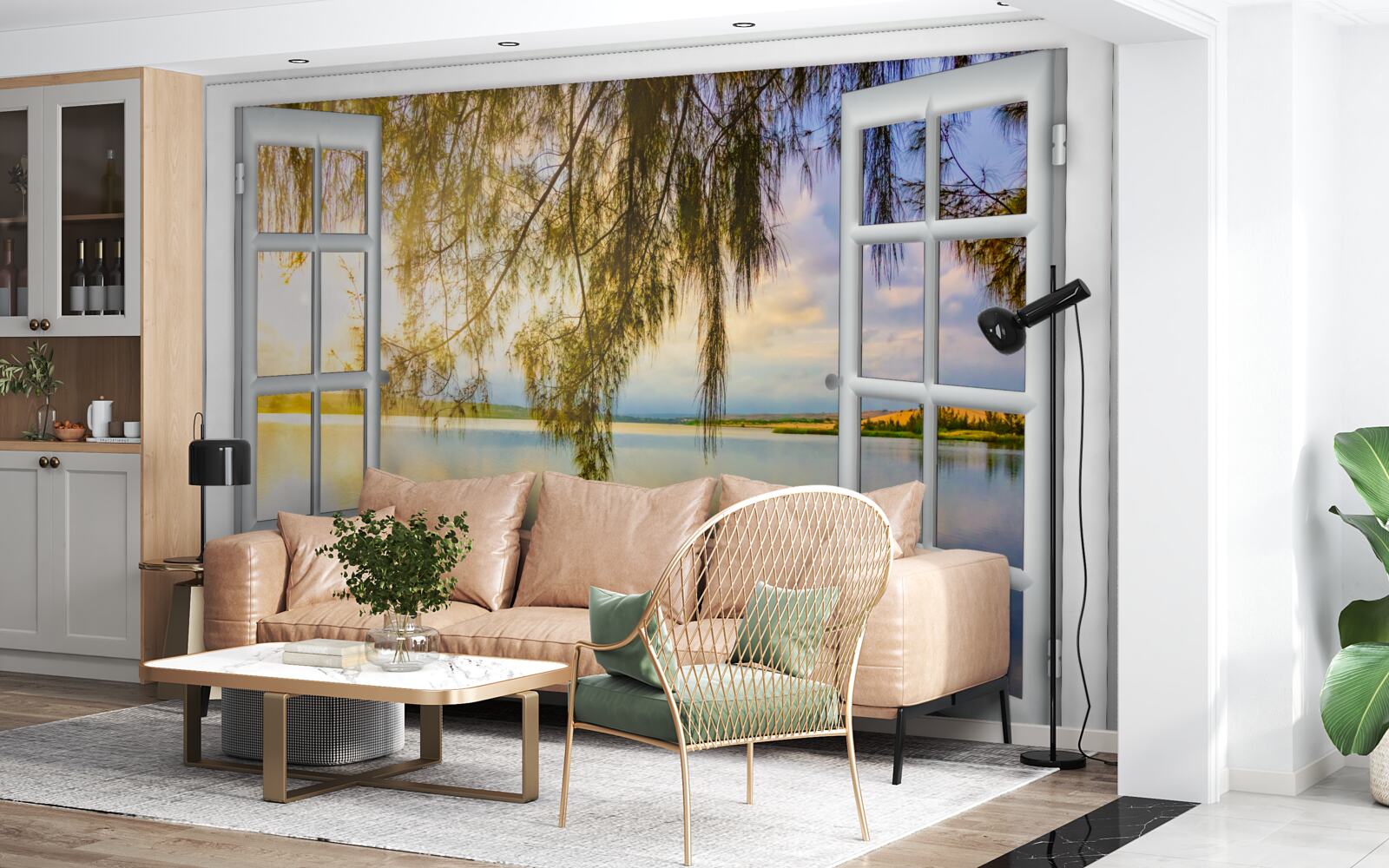 Фотошпалери вид на воду з вікна