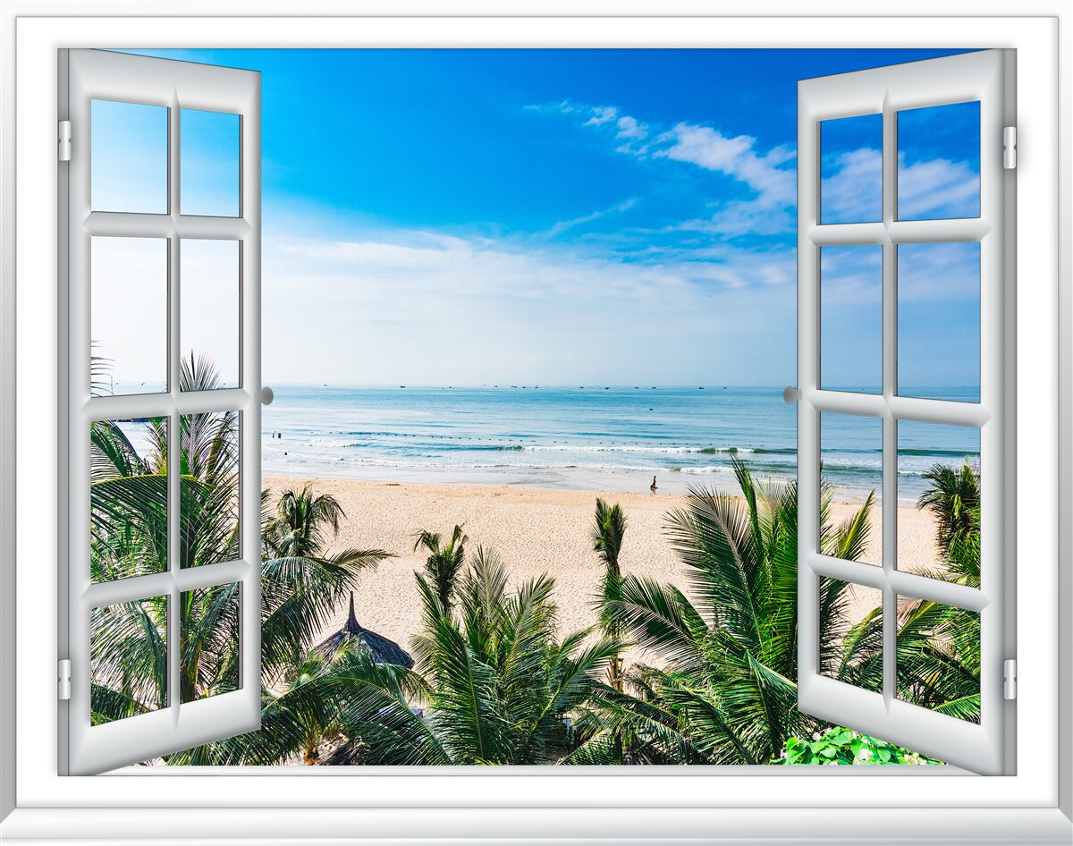Фотошпалери відкриті вікна з прекрасним видом