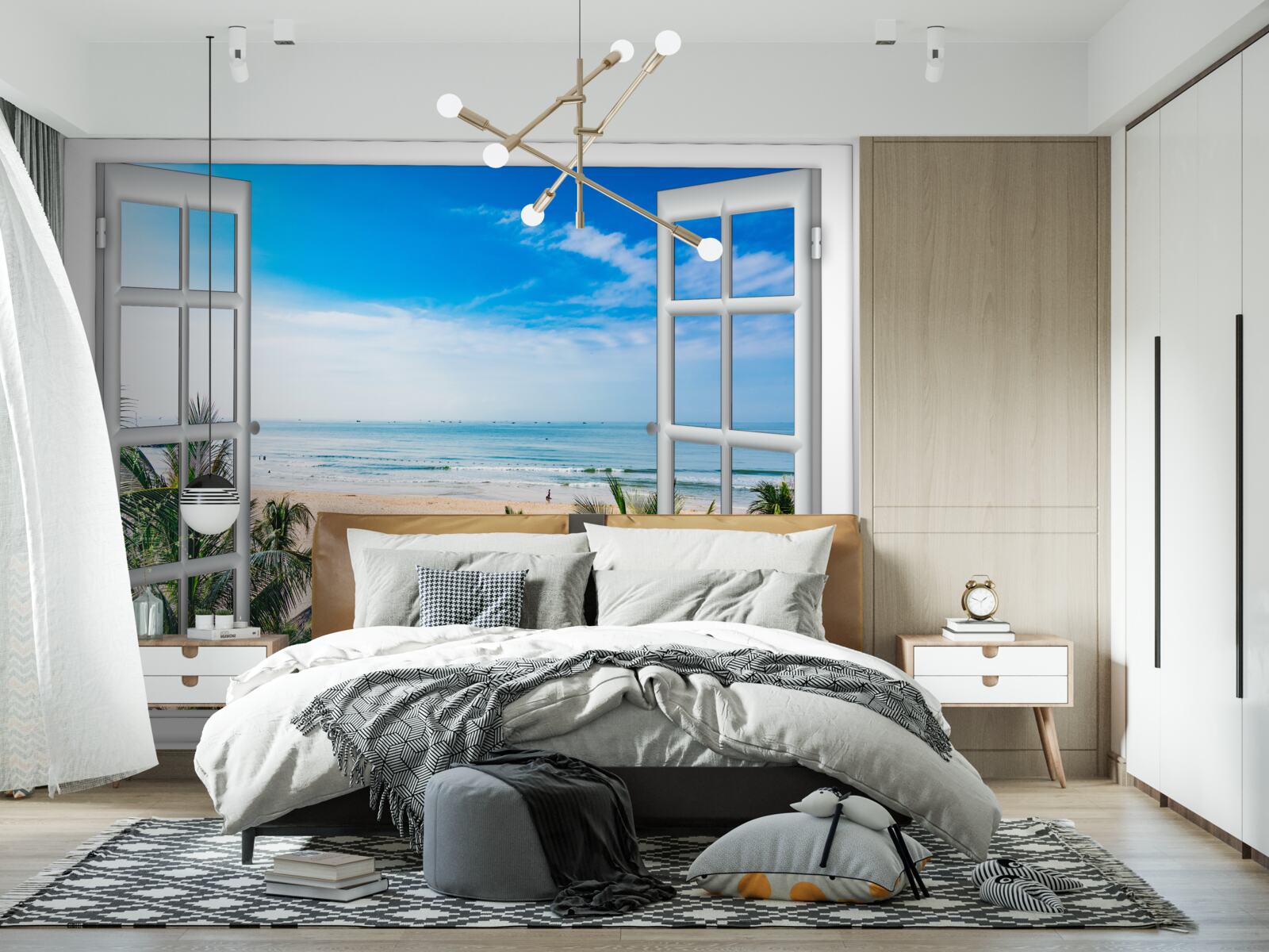 Фотошпалери відкриті вікна з прекрасним видом