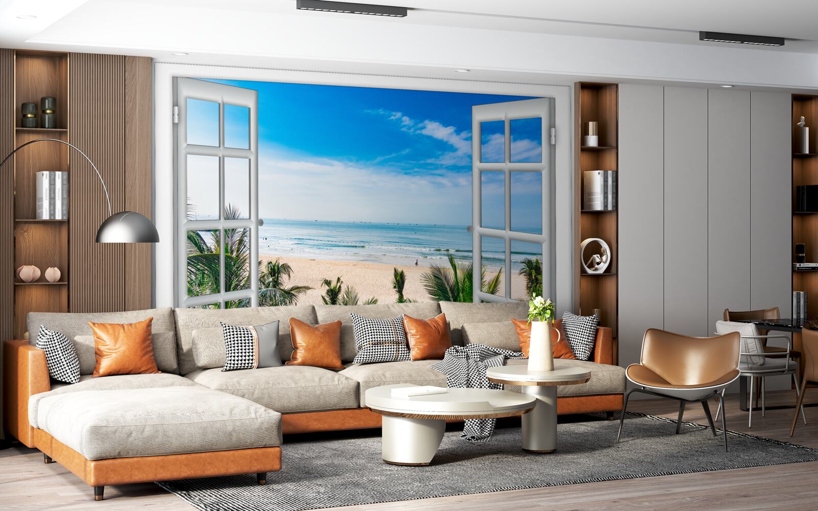 Фотошпалери відкриті вікна з прекрасним видом