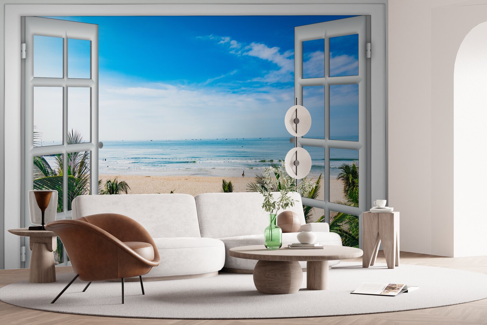 Фотошпалери відкриті вікна з прекрасним видом