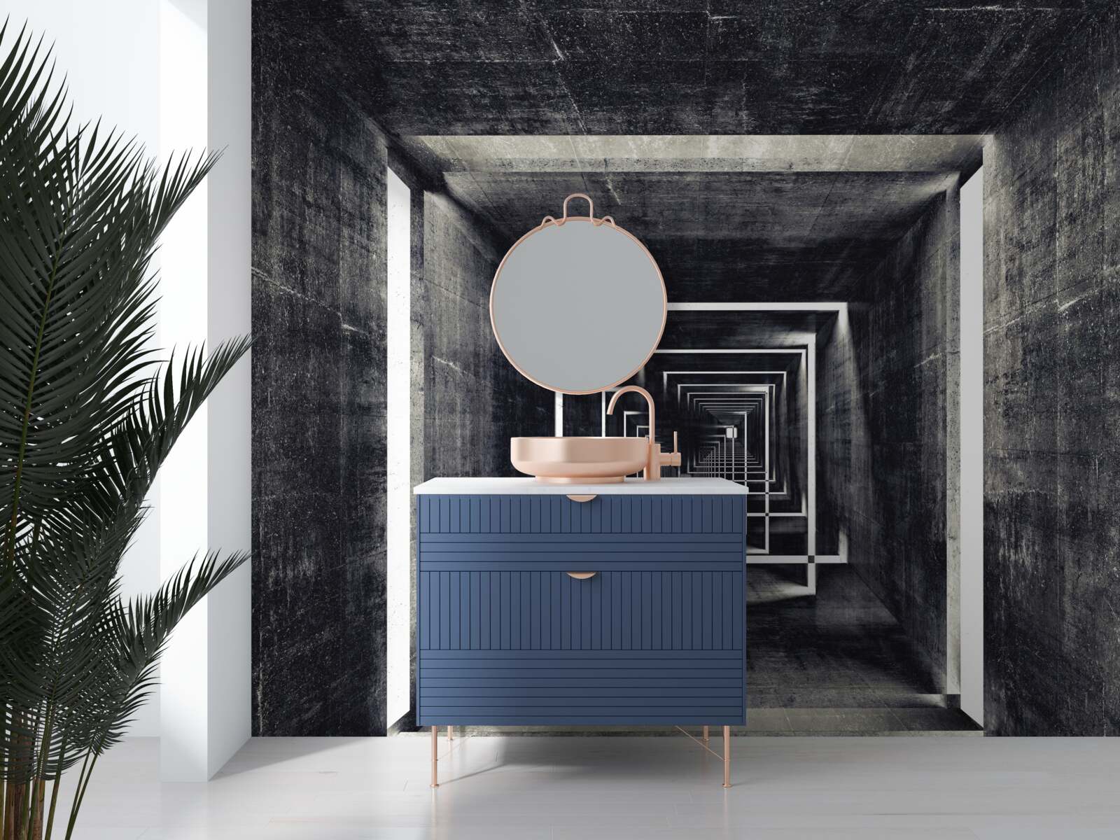 Фотошпалери просторий тунель, освітлений світлом