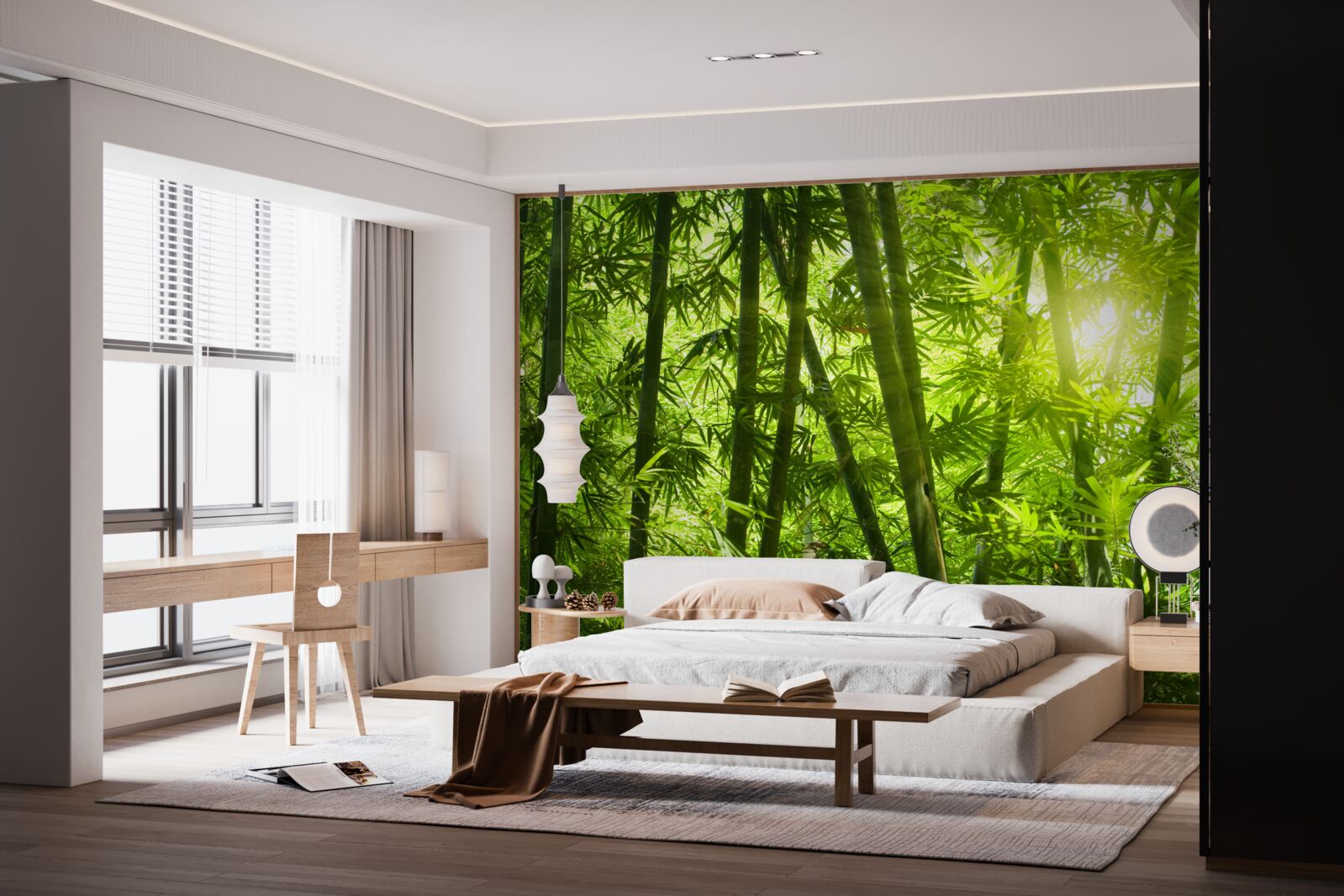 Фотошпалери сонце намагається пробитися крізь густий ліс