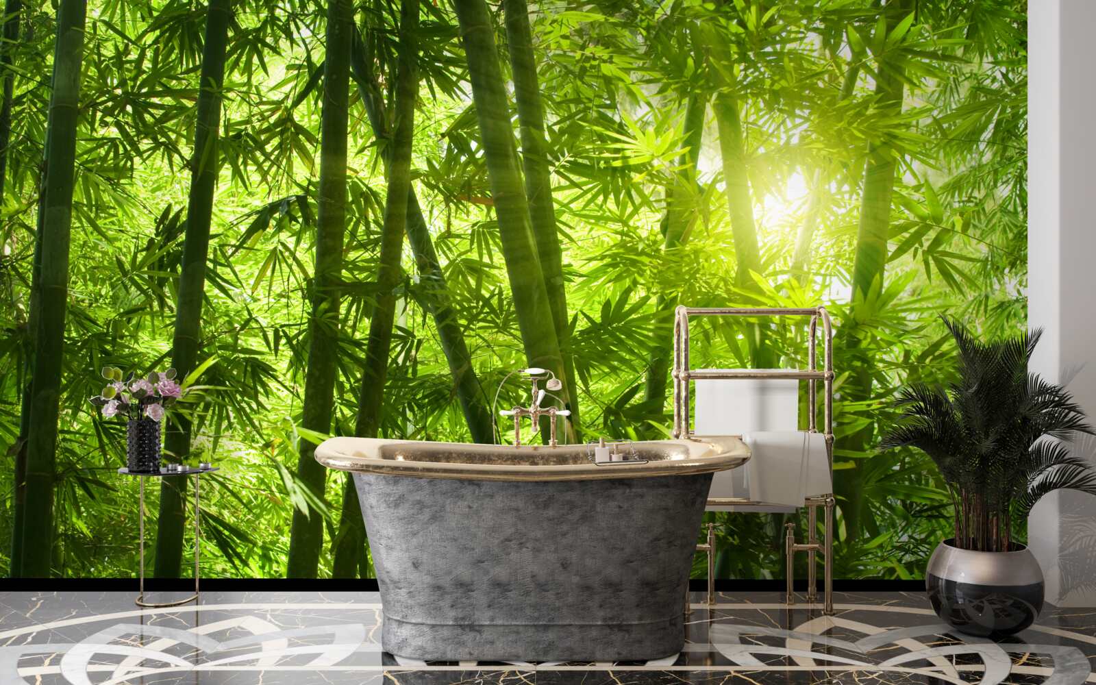 Фотошпалери сонце намагається пробитися крізь густий ліс