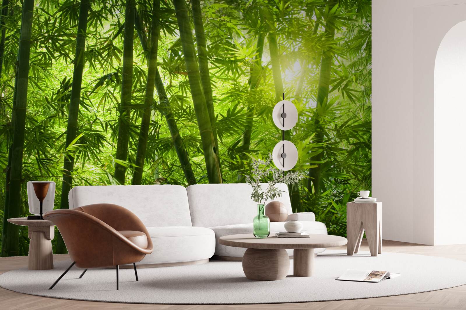 Фотошпалери сонце намагається пробитися крізь густий ліс