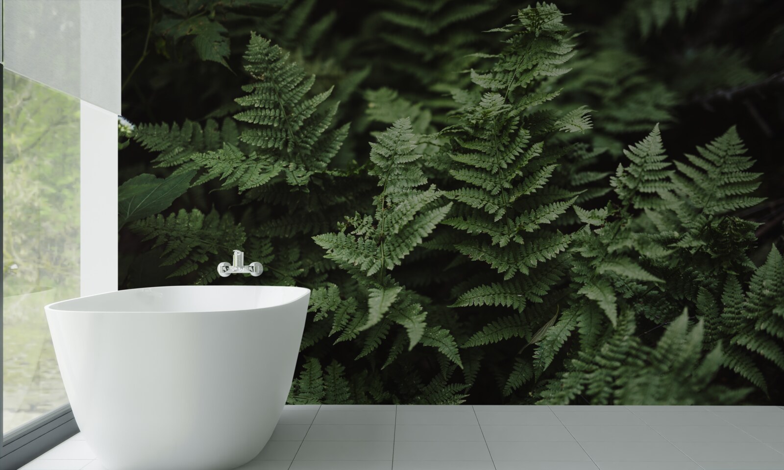 Фотошпалери пишне зелене листя папороті