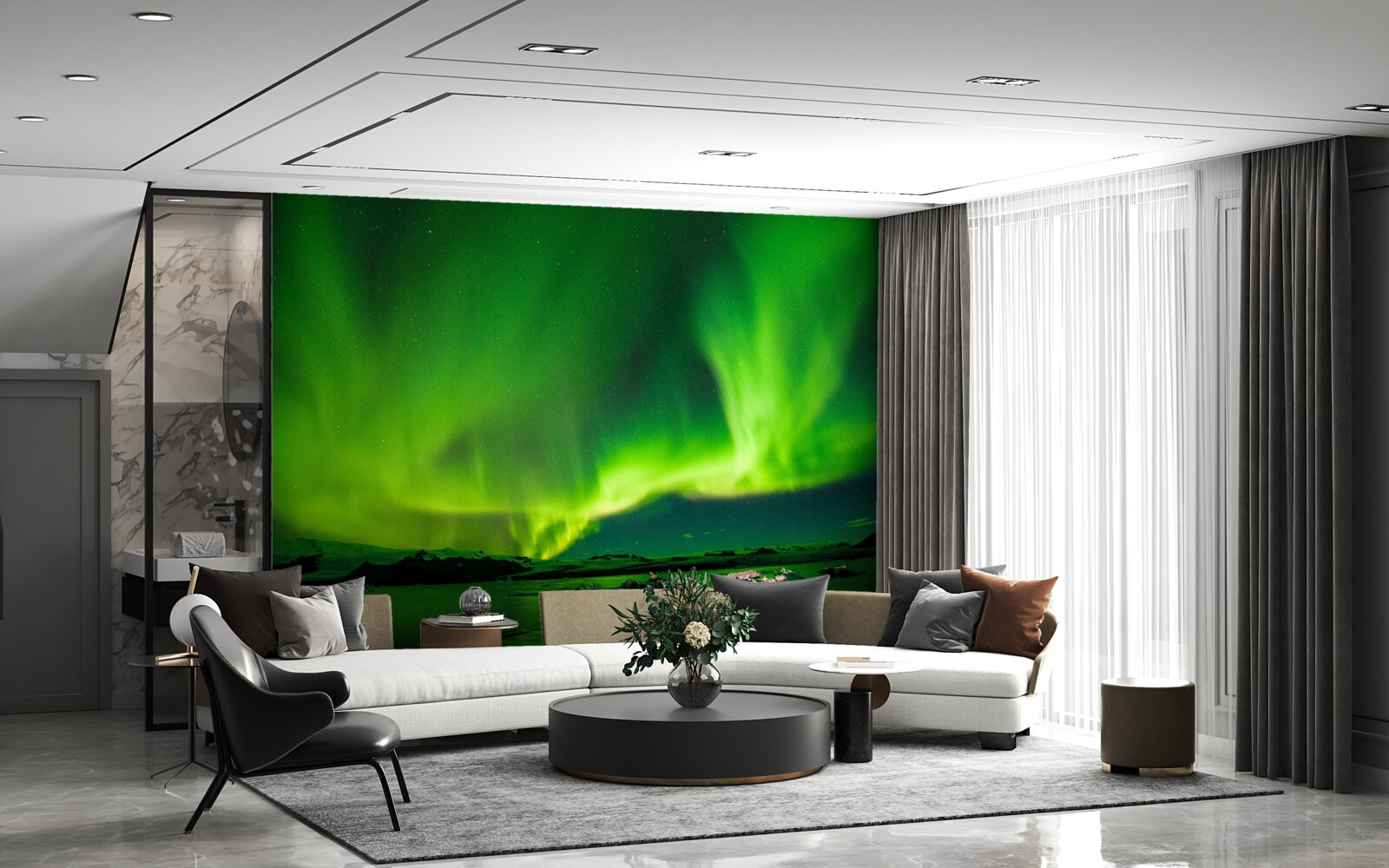 Фотошпалери зачаровує чудове полярне сяйво