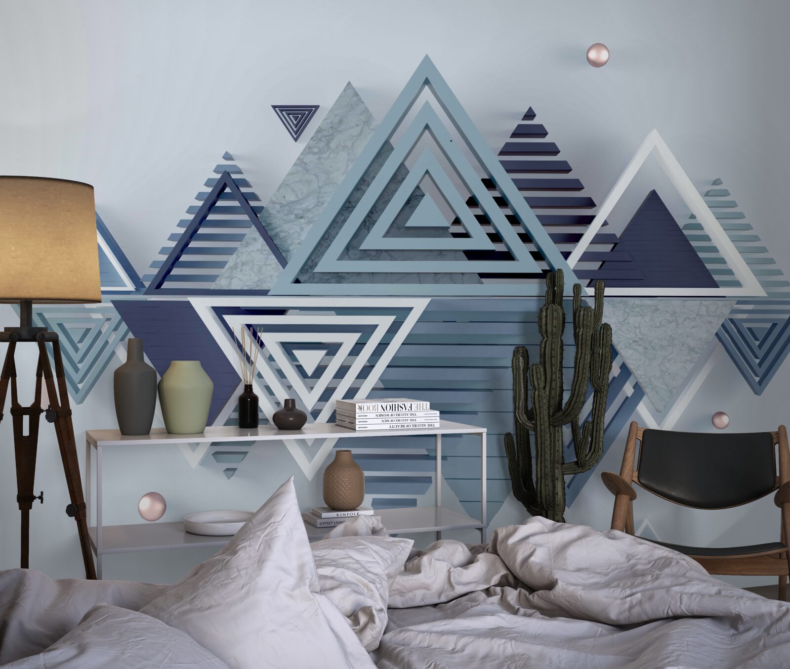 Фотошпалери барвисті та абстрактні трикутні форми