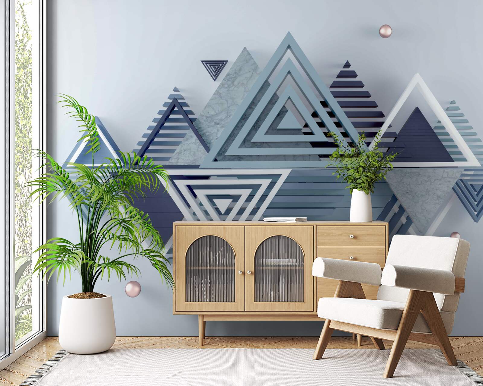 Фотошпалери барвисті та абстрактні трикутні форми