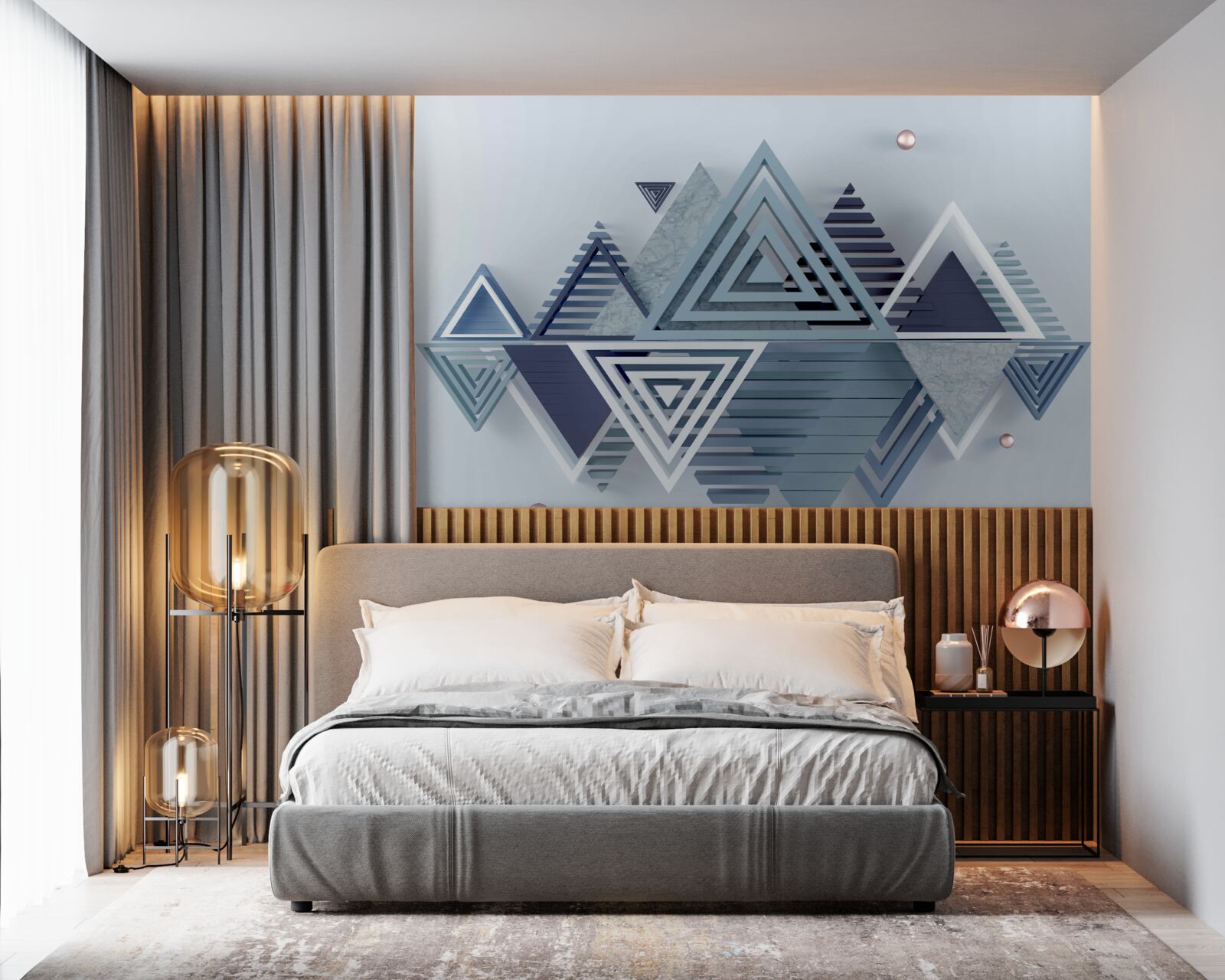 Фотошпалери барвисті та абстрактні трикутні форми