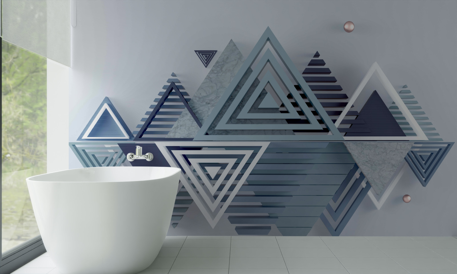 Фотошпалери барвисті та абстрактні трикутні форми