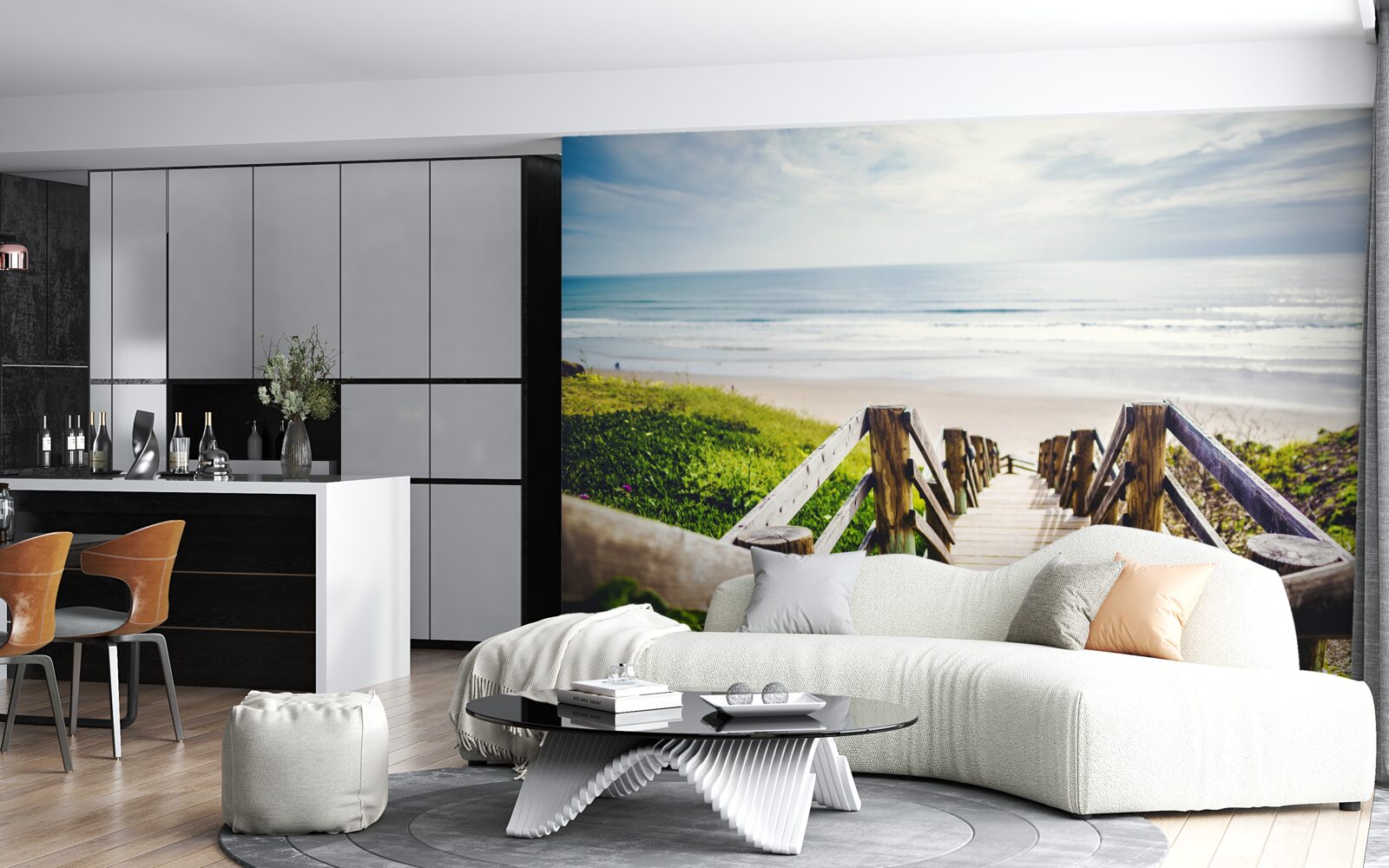 Фотошпалери сходи, що спускаються до води