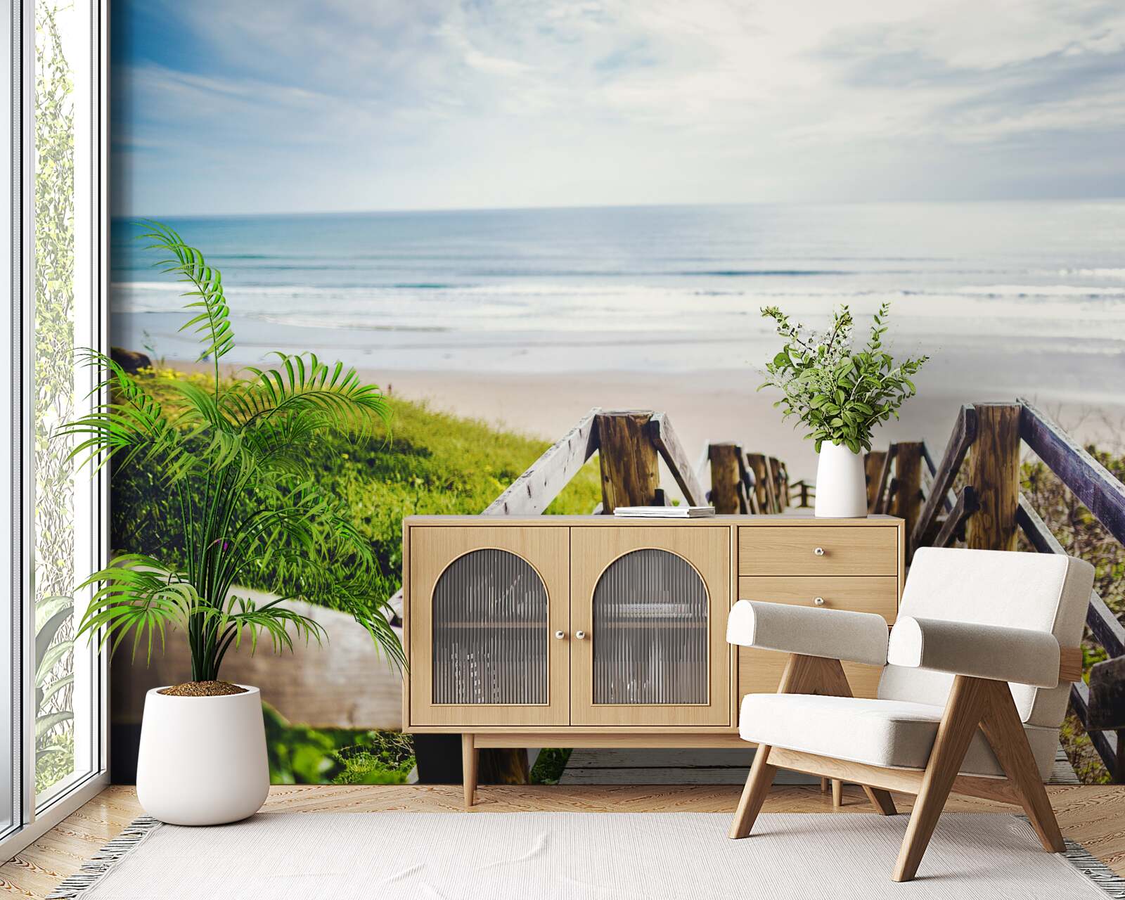 Фотошпалери сходи, що спускаються до води