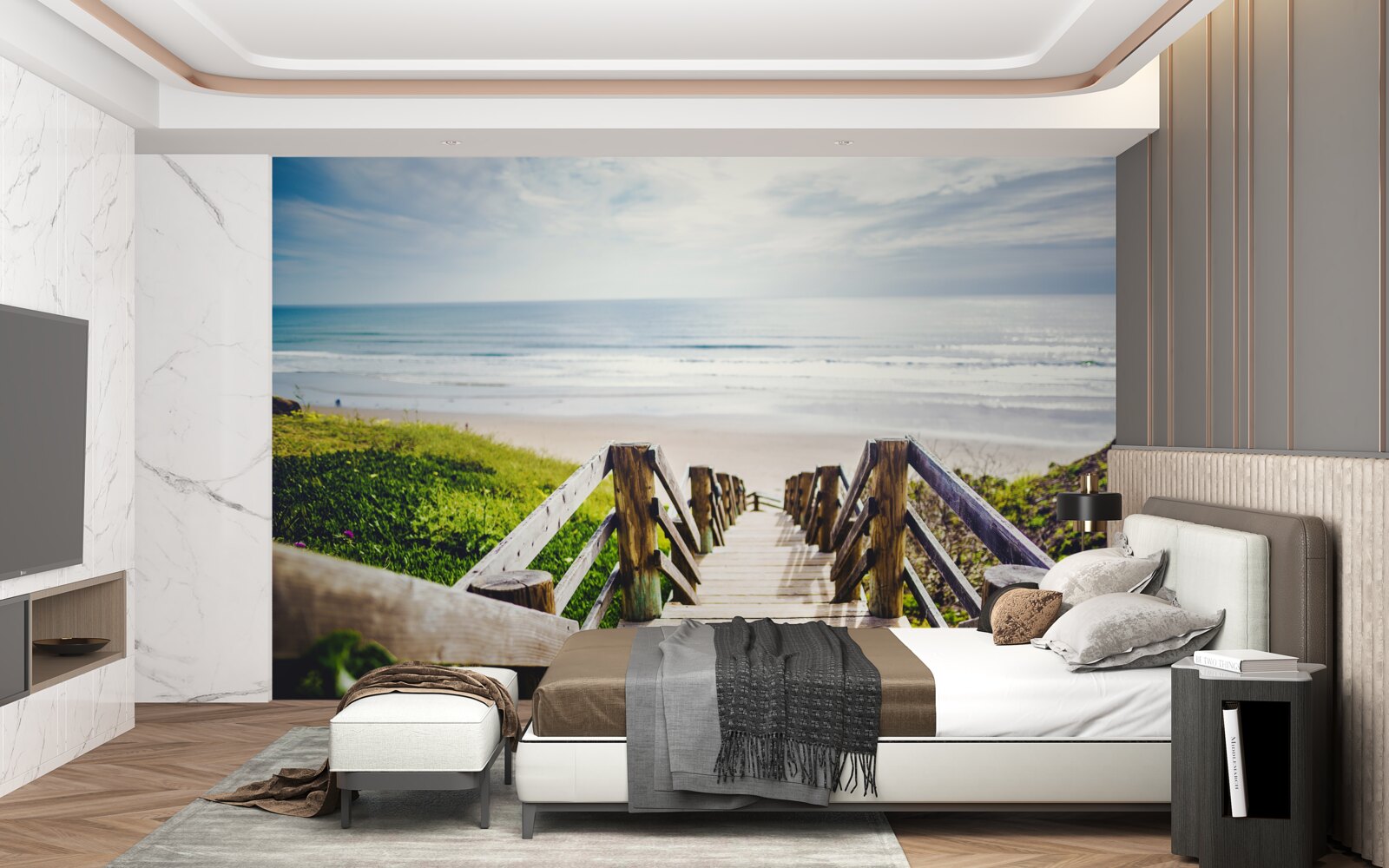 Фотошпалери сходи, що спускаються до води