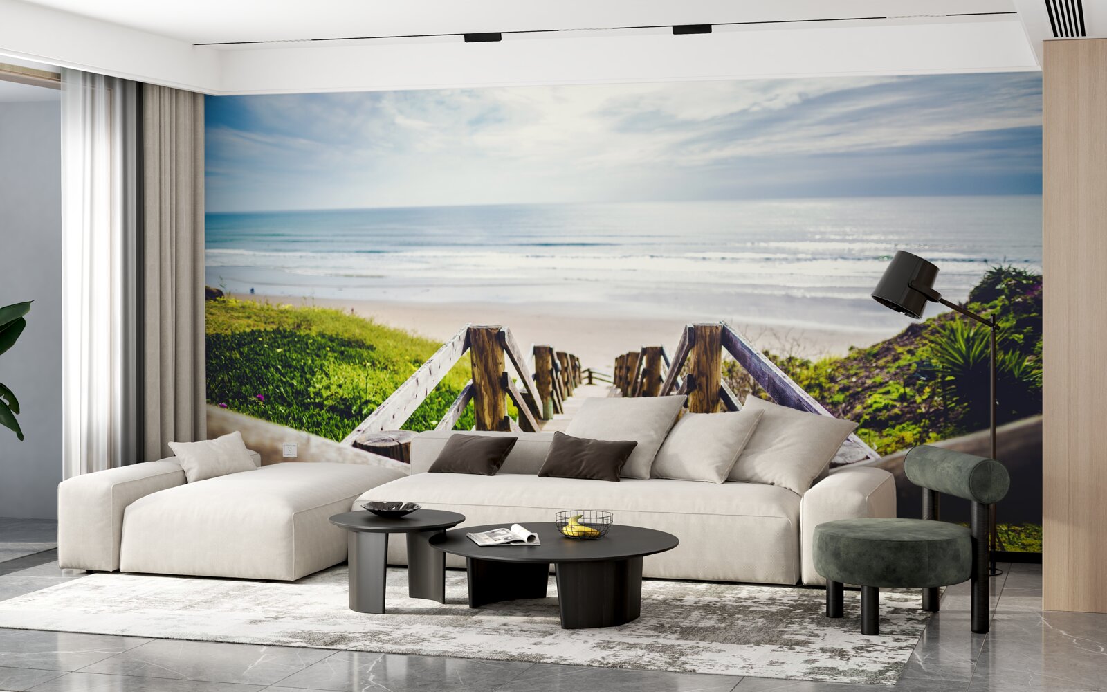 Фотошпалери сходи, що спускаються до води