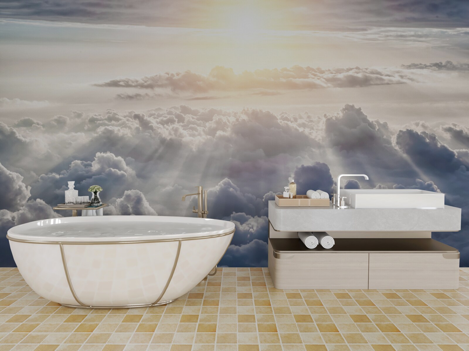 Фотошпалери Світло було високо над пишними хмарами