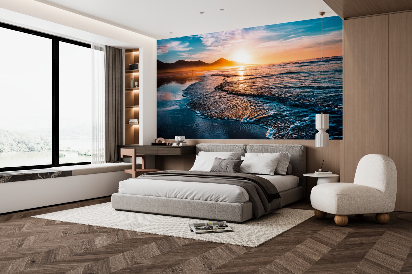 Фотошпалери вода відбиває сонячні промені