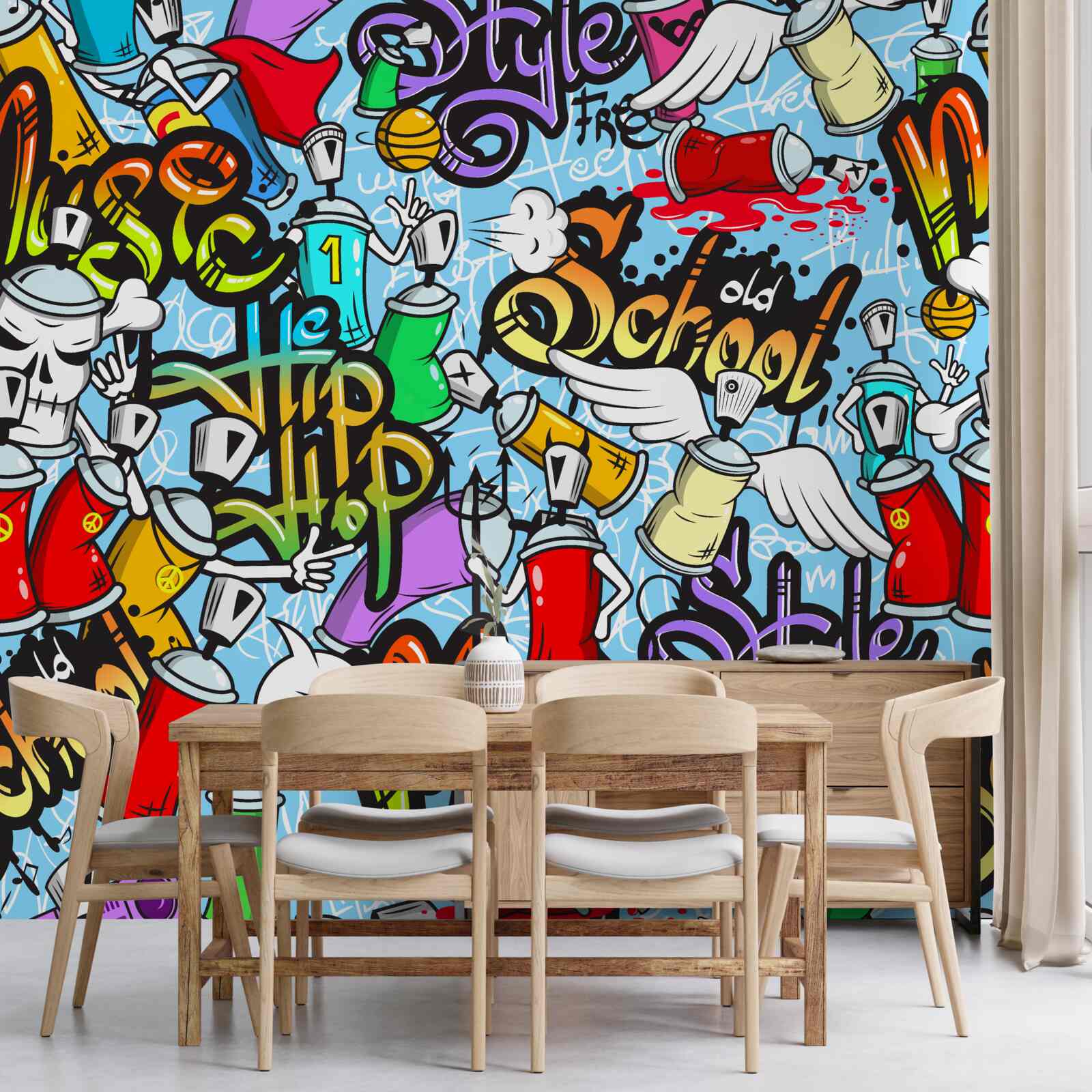 Фотошпалери графіті в різних кольорах