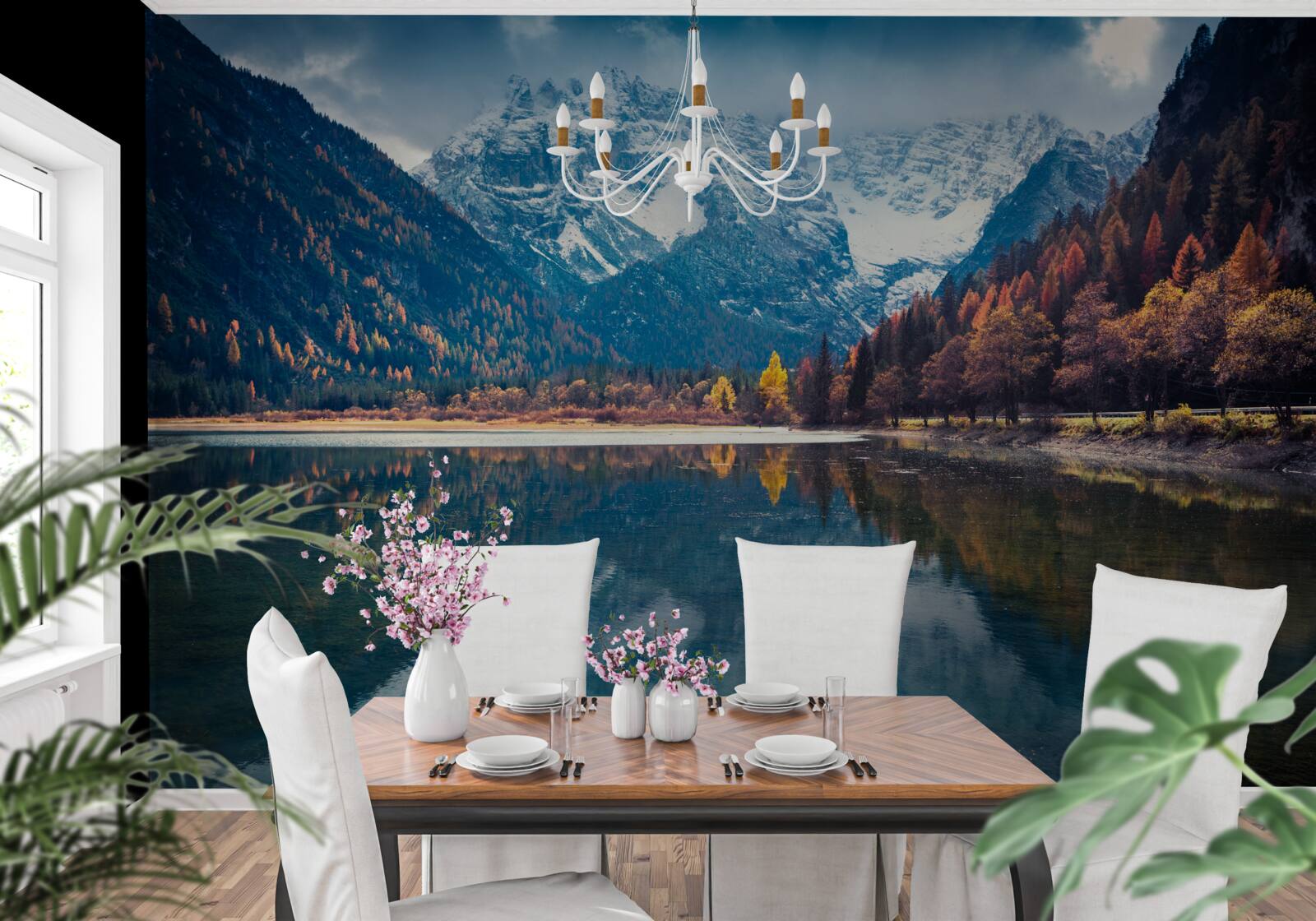 Фотошпалери величні вершини та повноводна річка