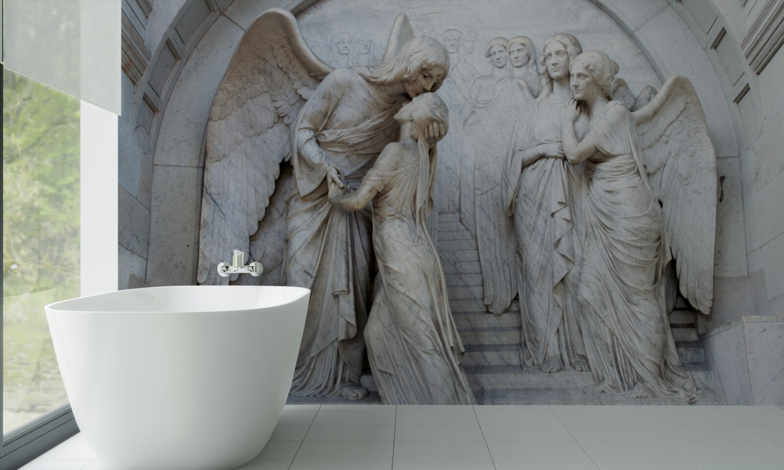 Фотошпалери композиція скульптур ангелів