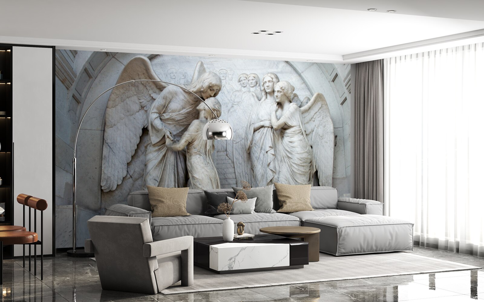 Фотошпалери композиція скульптур ангелів