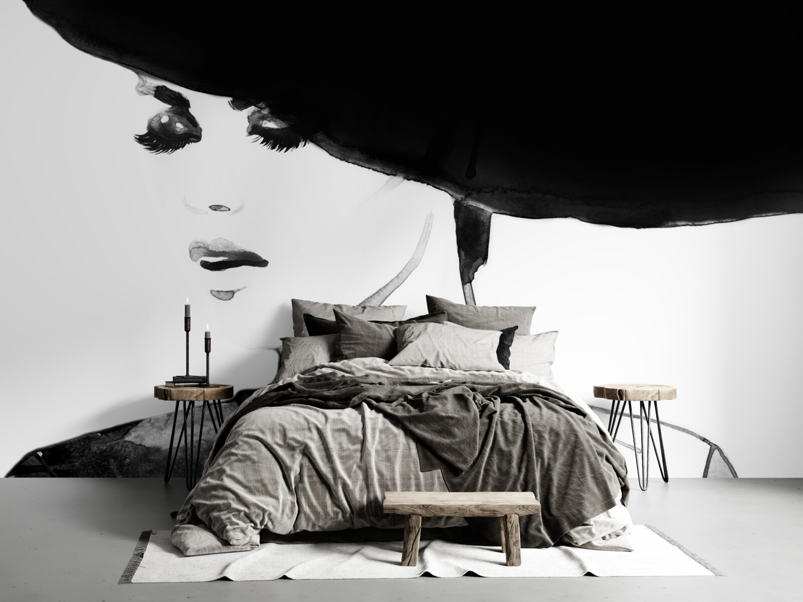 Фотошпалери дівчина в капелюсі на фото