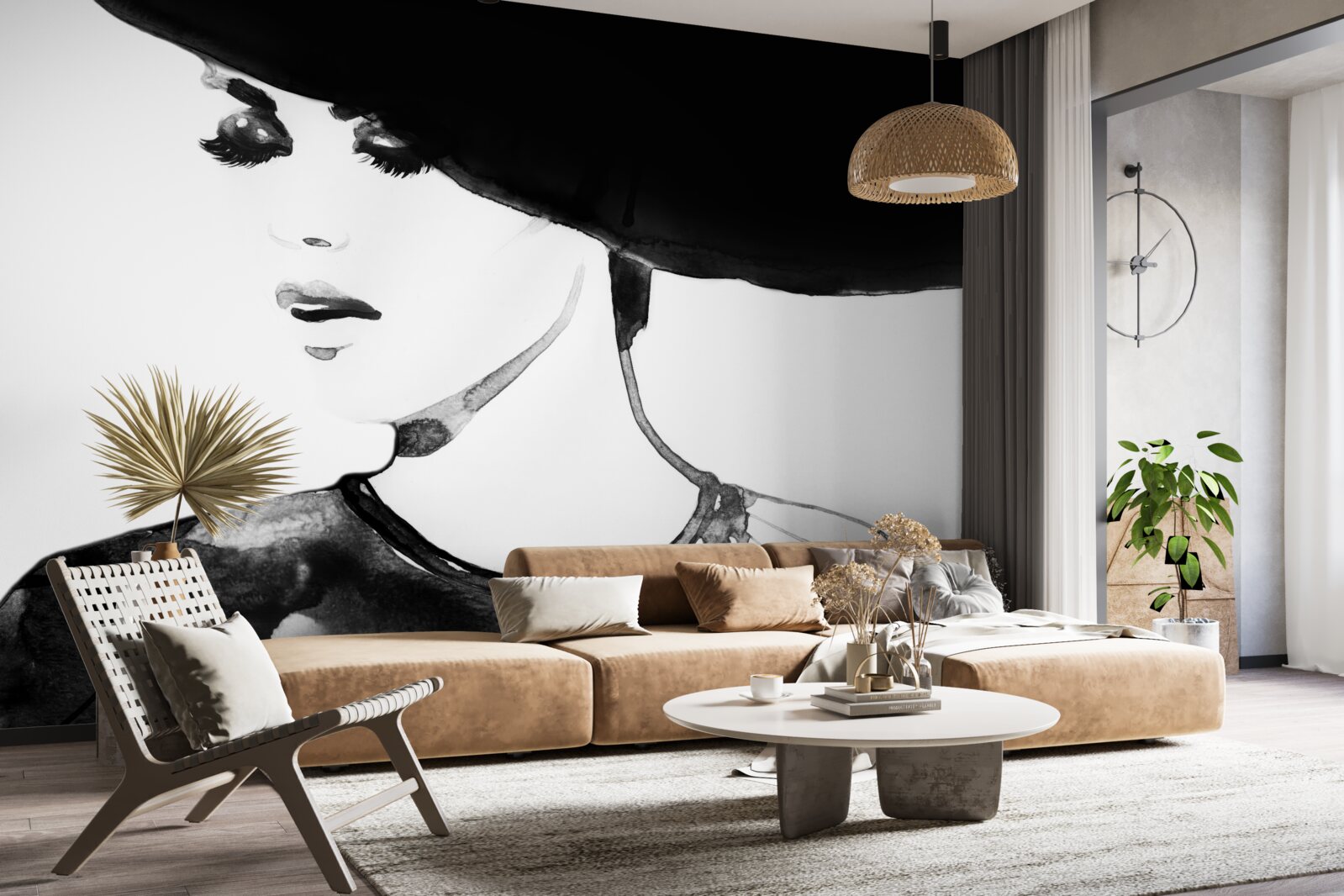 Фотошпалери дівчина в капелюсі на фото