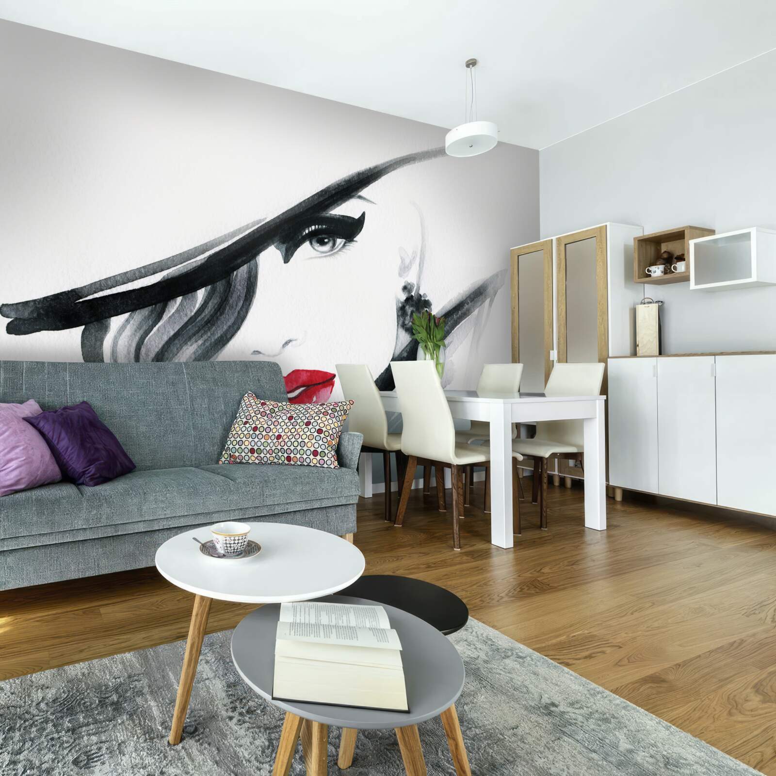 Фотошпалери зображення дівчини з червоними губами