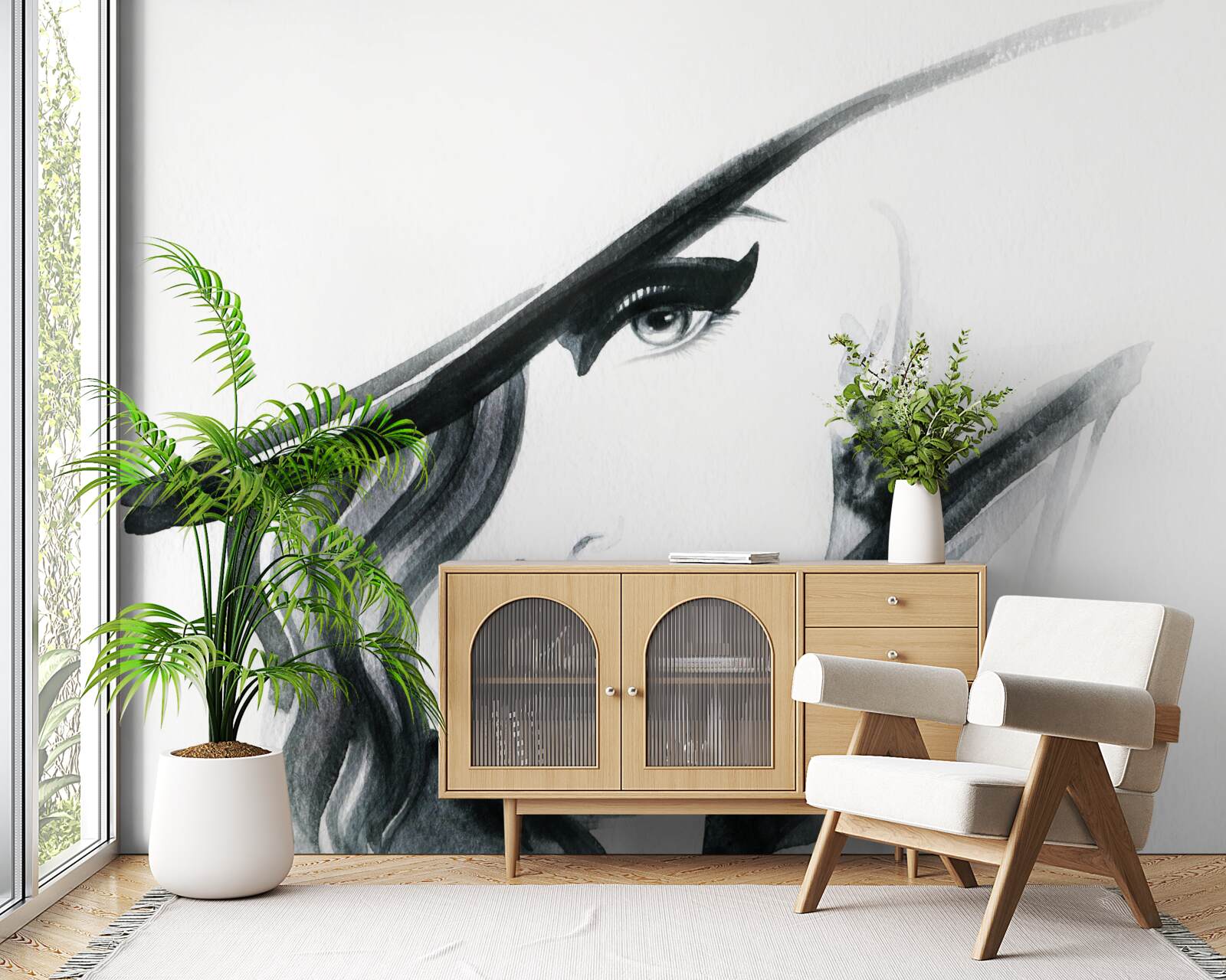 Фотошпалери зображення дівчини з червоними губами