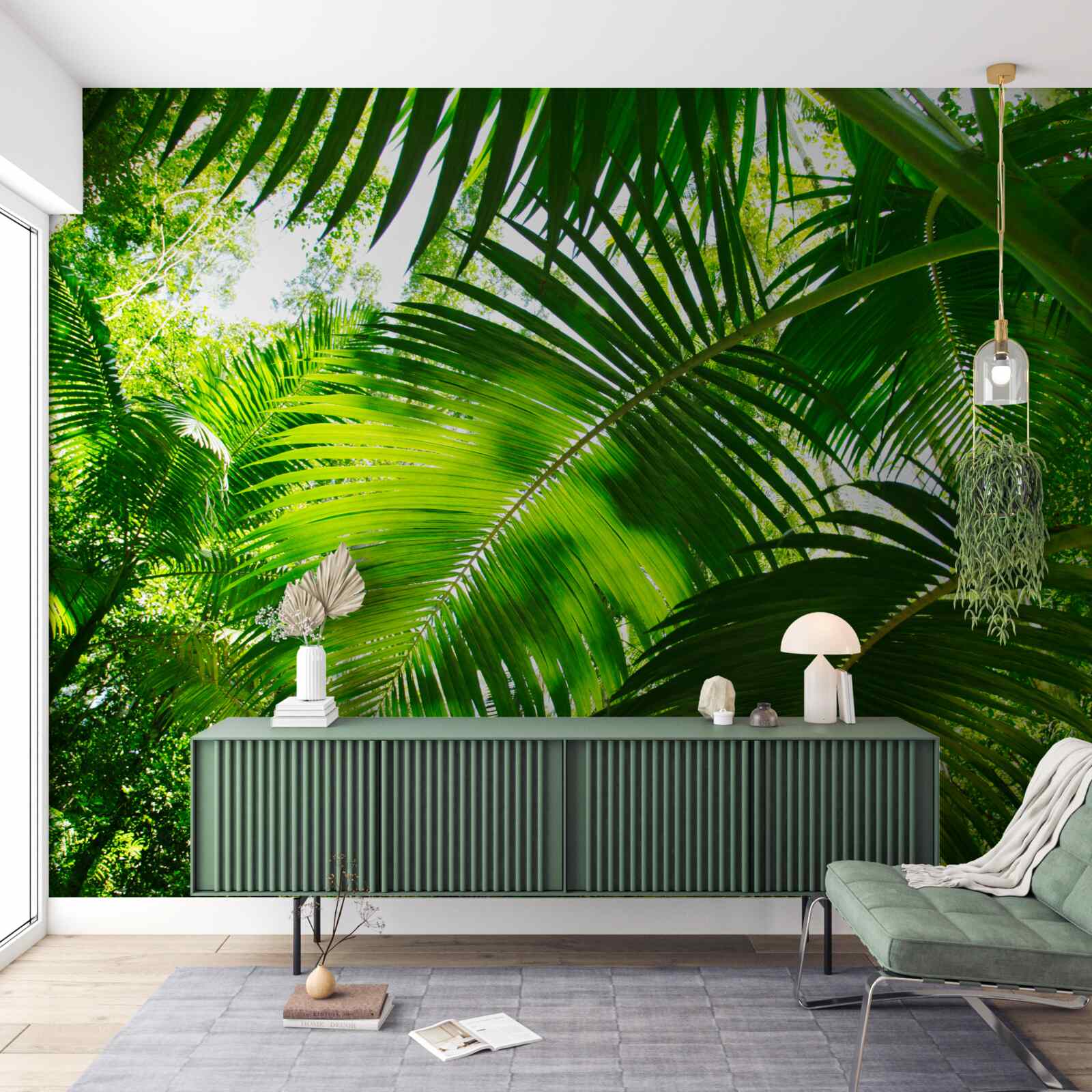 Фотошпалери велике зелене листя