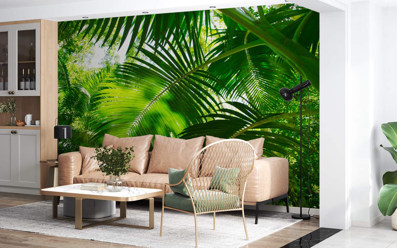 Фотошпалери велике зелене листя