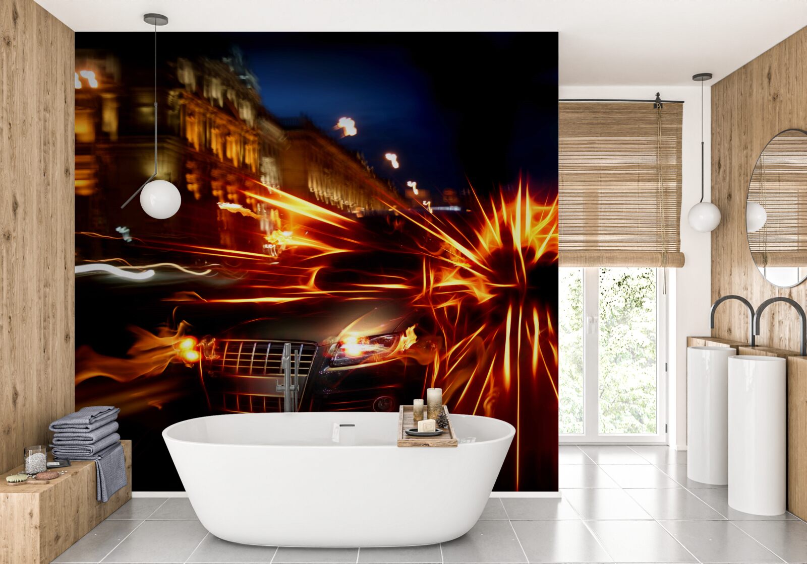 Фотошпалери автомобіль у нічному світлі