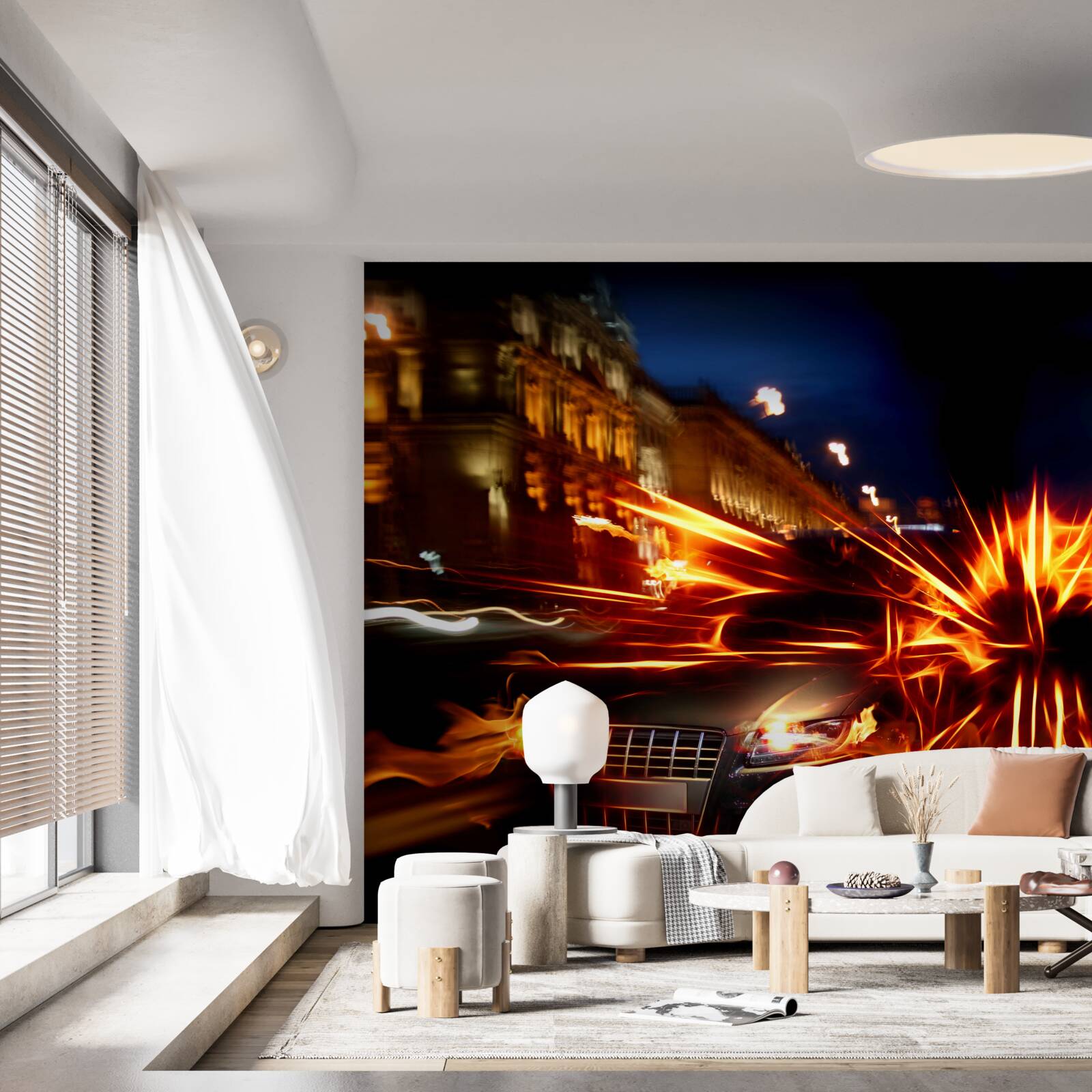 Фотошпалери автомобіль у нічному світлі