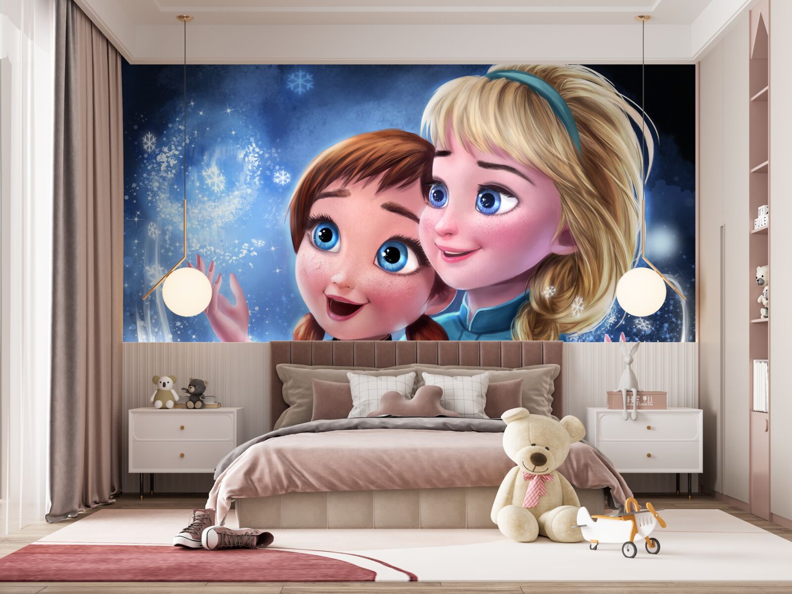 Фотошпалери дві усміхнені дівчини