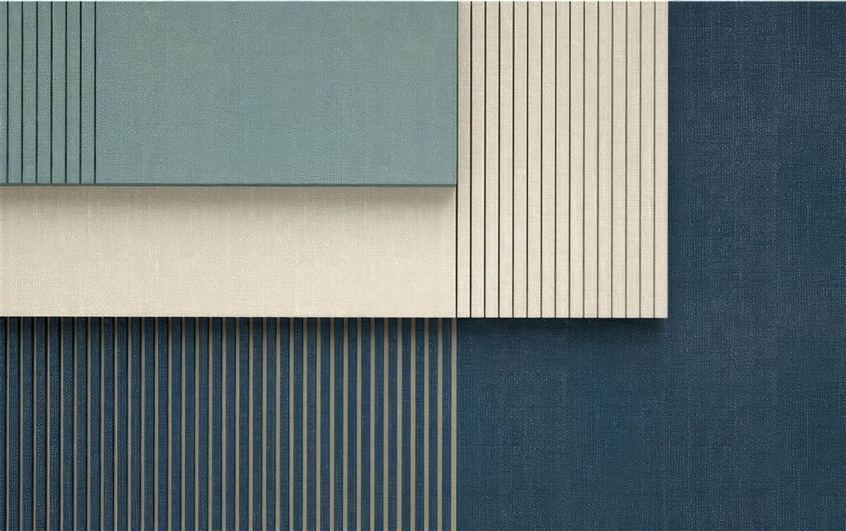 Фотошпалери фон у синьому, бежевому та зеленому кольорах