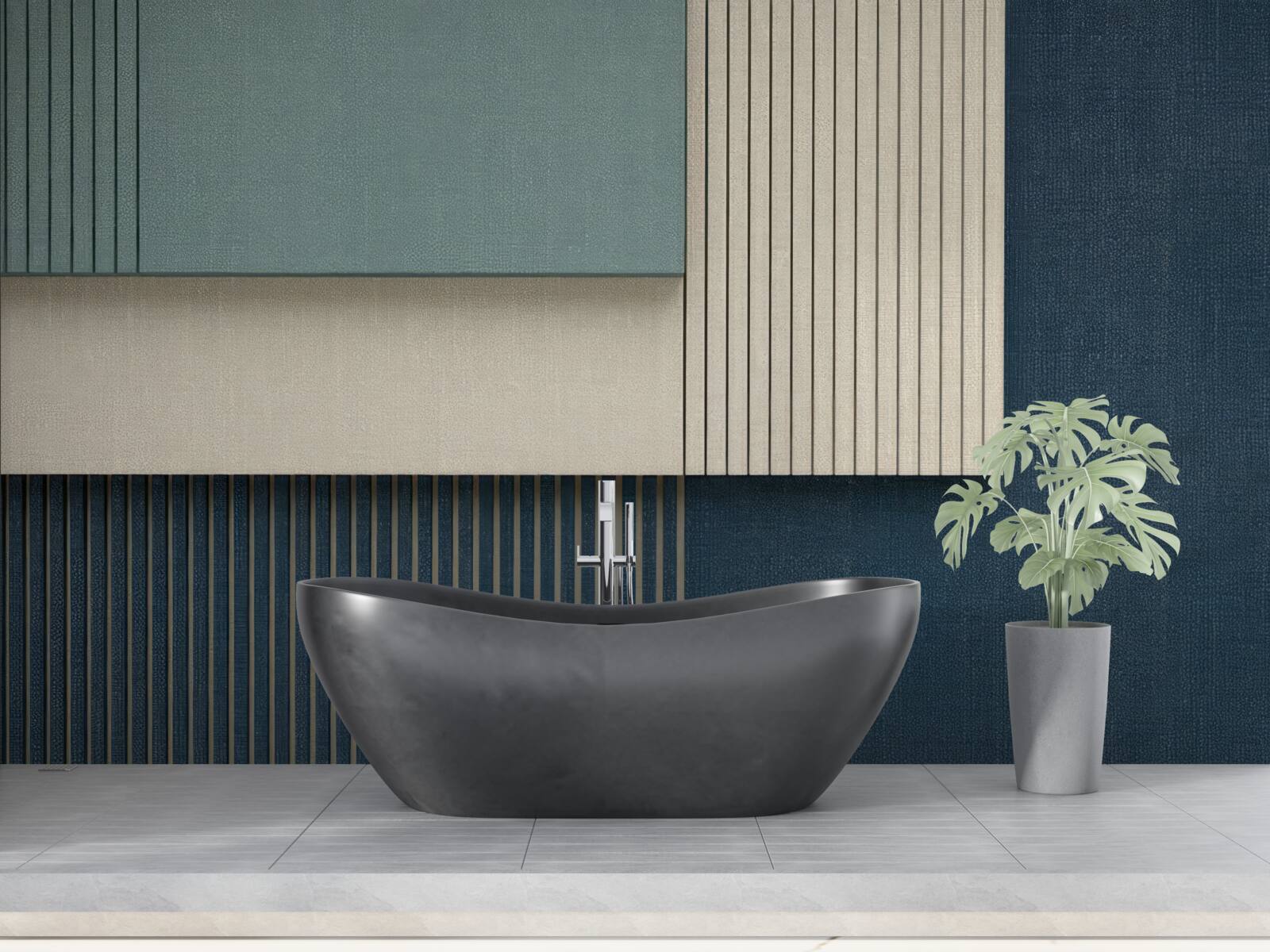 Фотошпалери фон у синьому, бежевому та зеленому кольорах