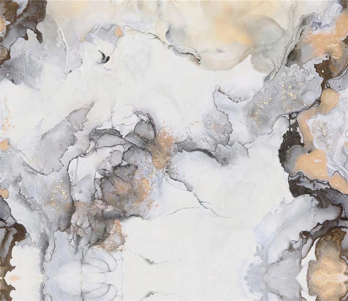 Фотошпалери абстрактний у відтінках білого, сірого та золотого