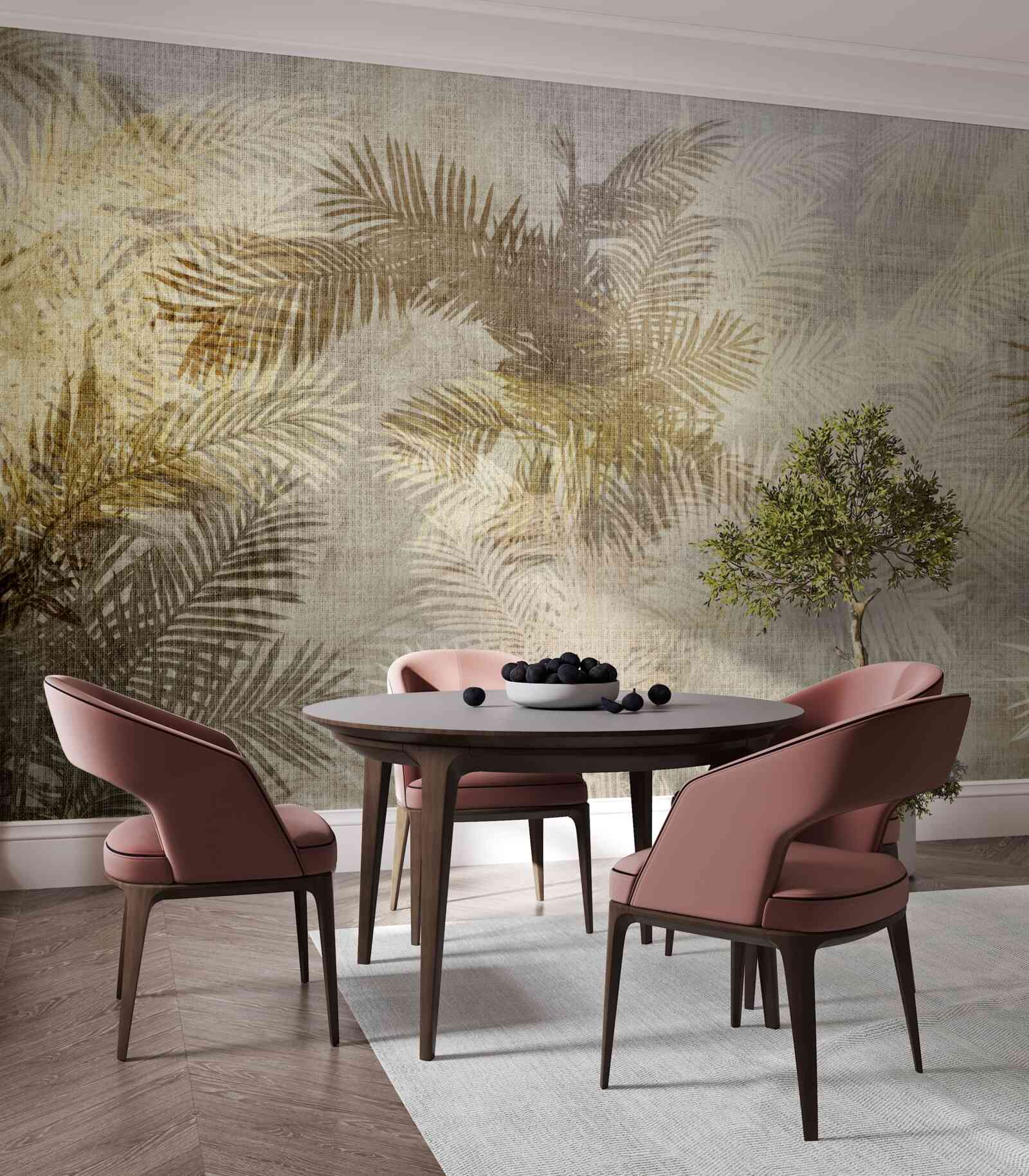 Фотошпалери розпис фону листям папороті