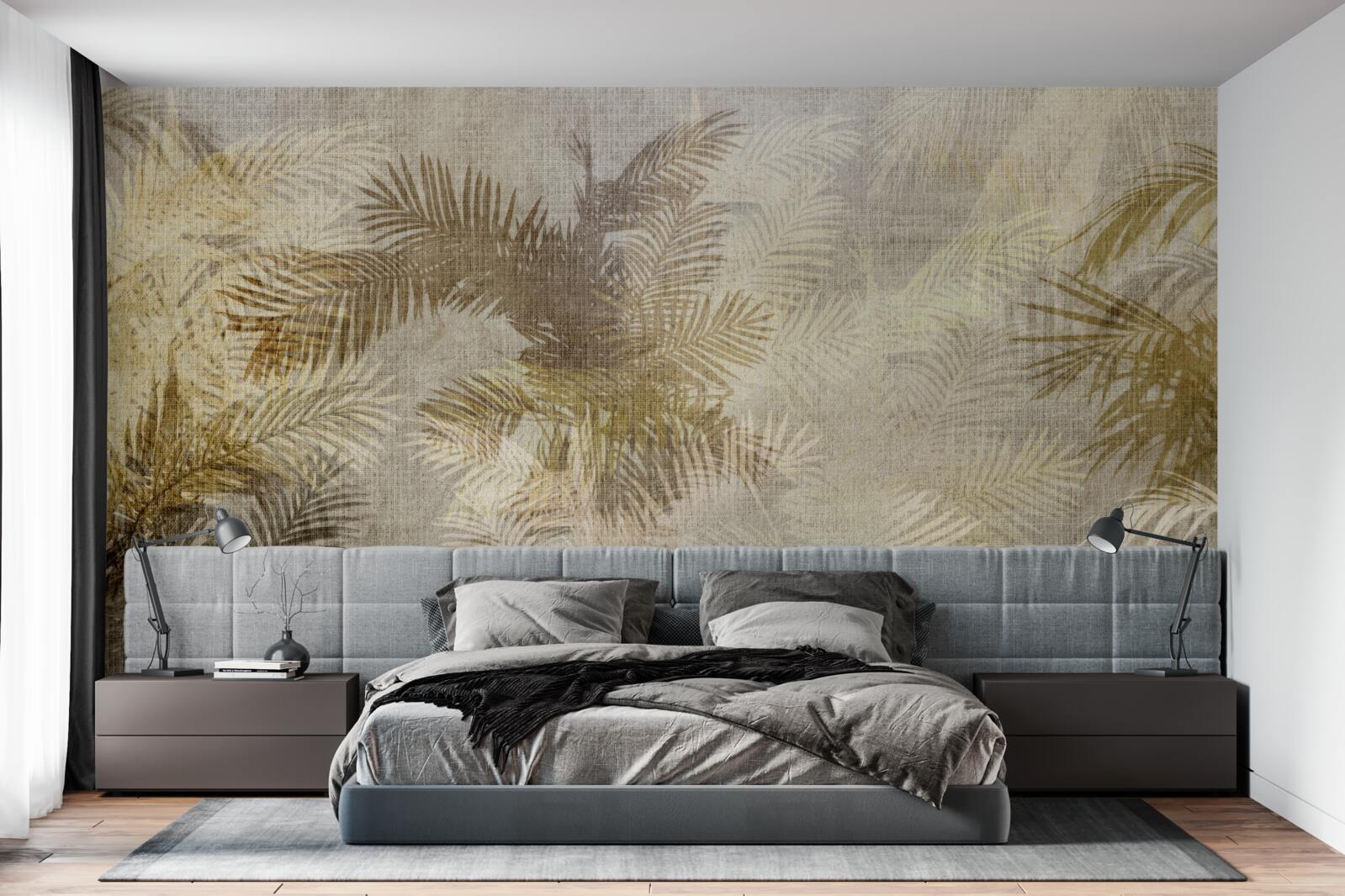 Фотошпалери розпис фону листям папороті