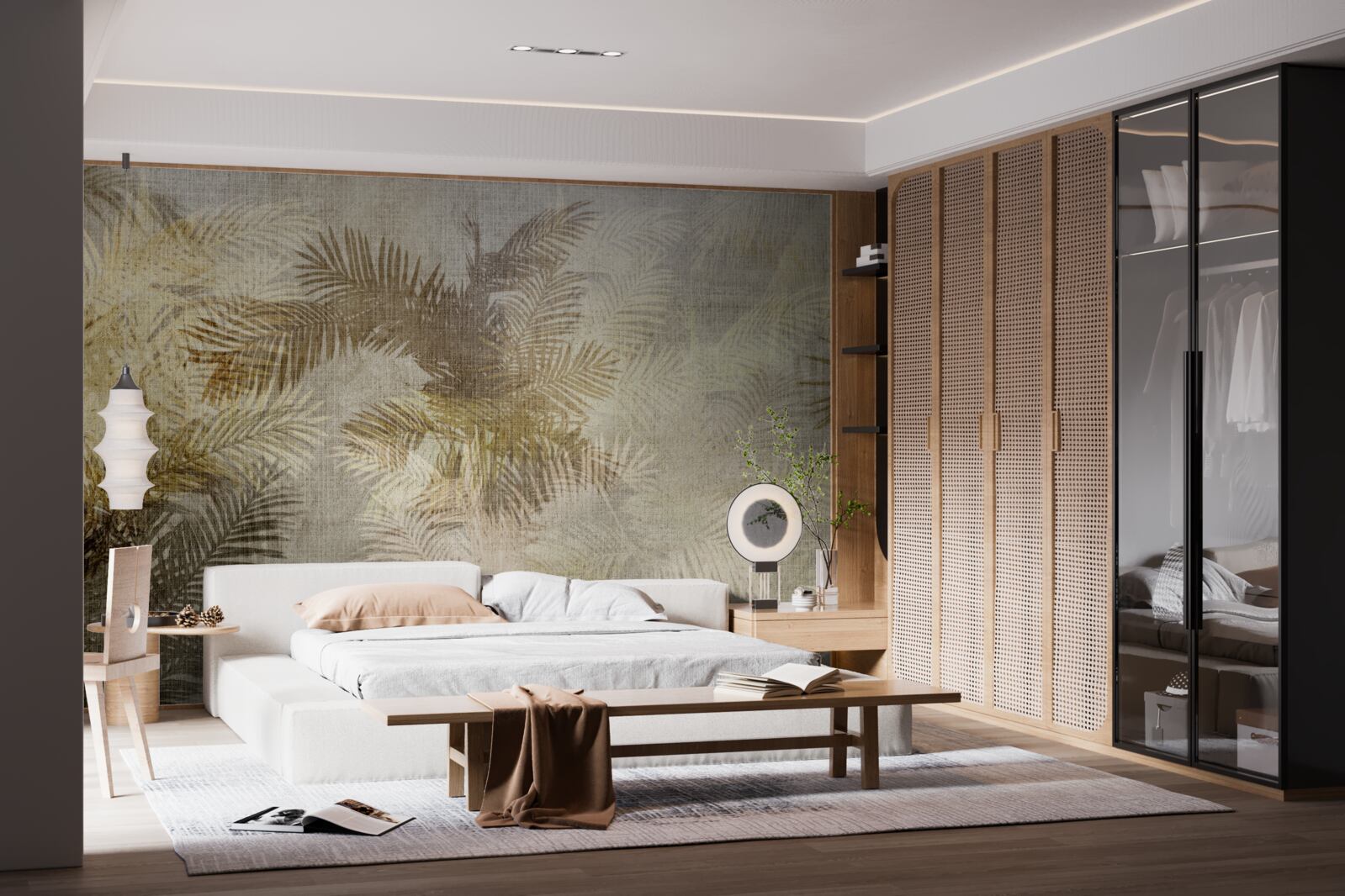 Фотошпалери розпис фону листям папороті