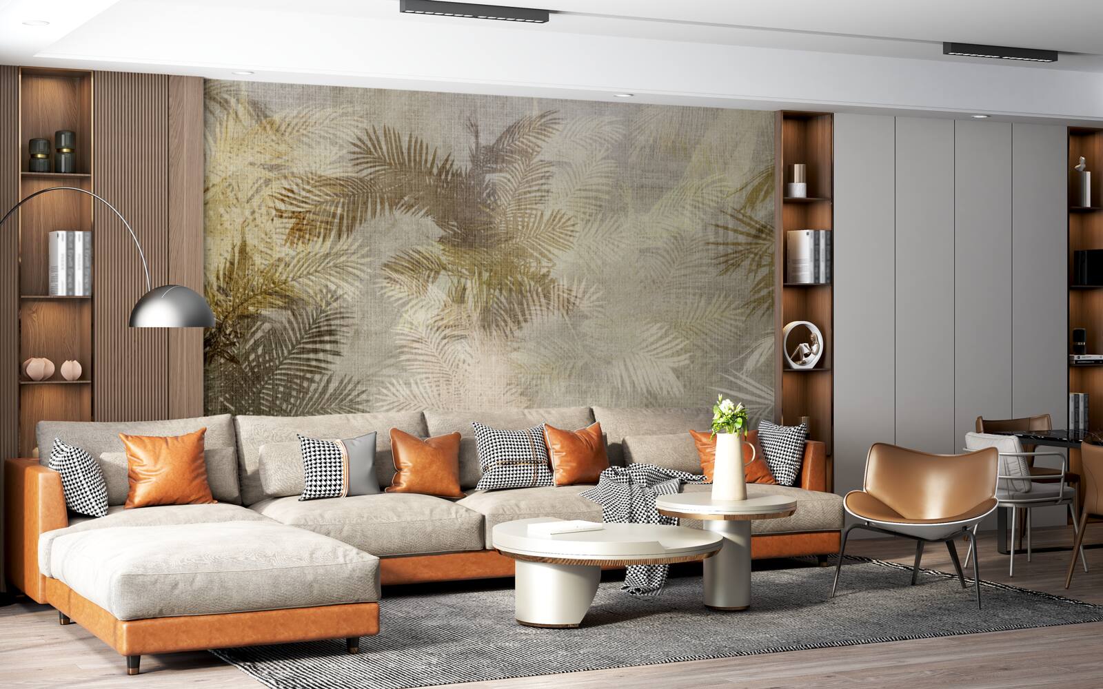 Фотошпалери розпис фону листям папороті