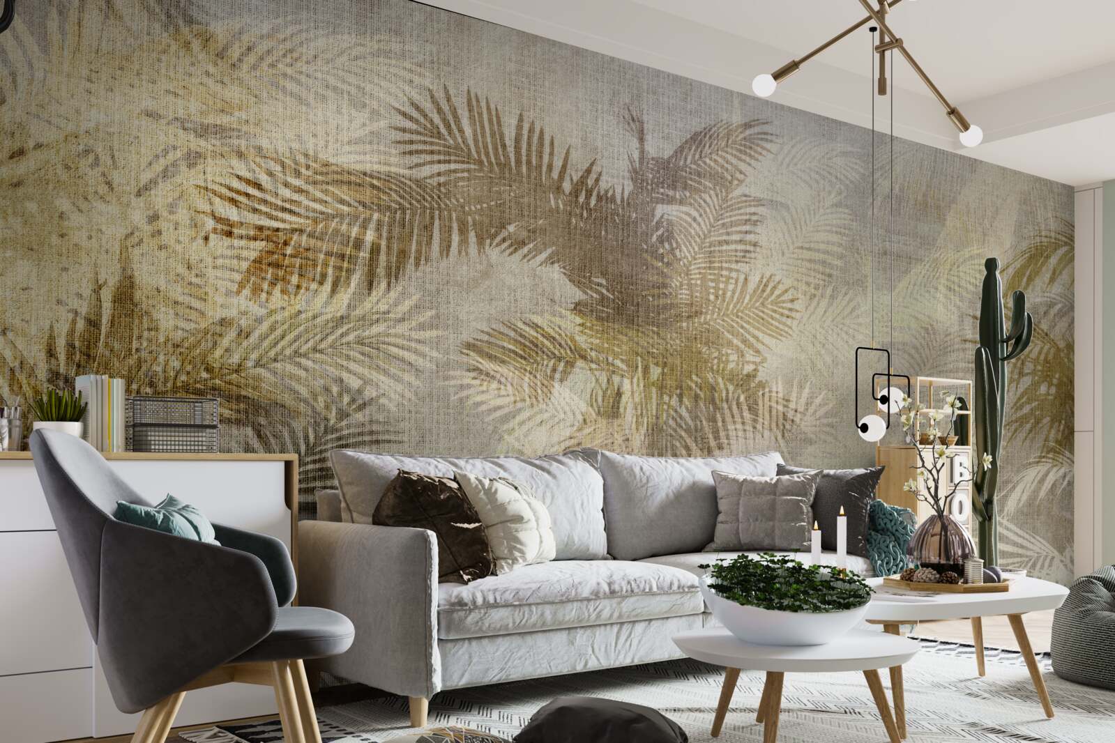 Фотошпалери розпис фону листям папороті